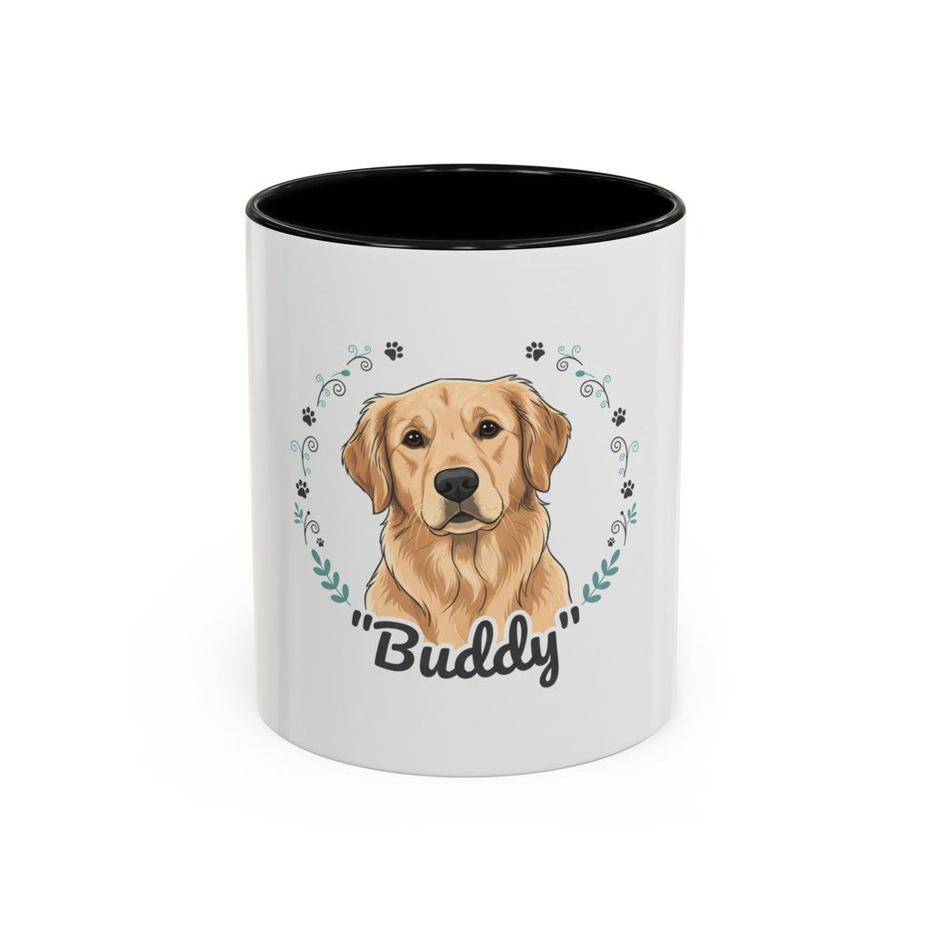 Golden Retriever Accent Coffee Mug – Personalized "Buddy" Dog Portrait Mug (11/15 oz)
