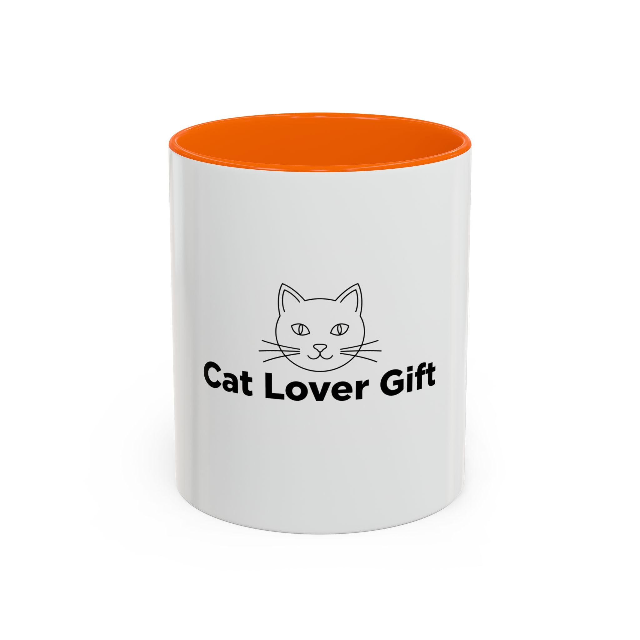 Cat Lover Accent Coffee Mug — Cute Cat Face Gift (11oz & 15oz)