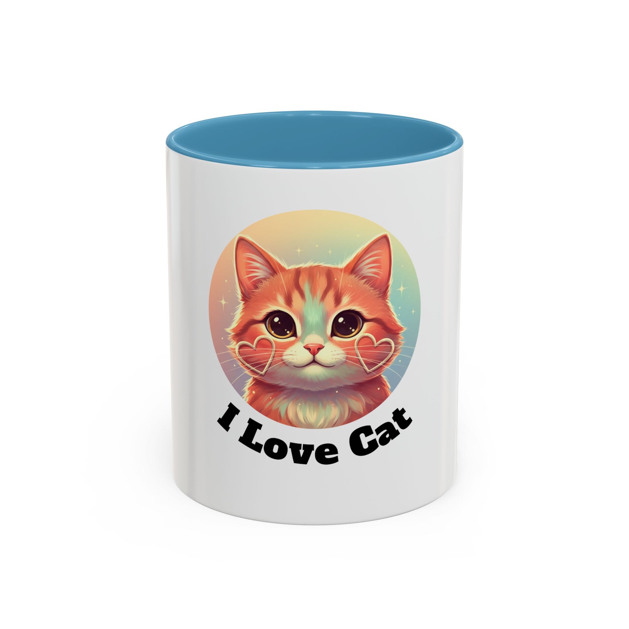 Cute Ginger Cat Accent Coffee Mug — Adorable Heart Cheeks Cat Mug (11/15oz)
