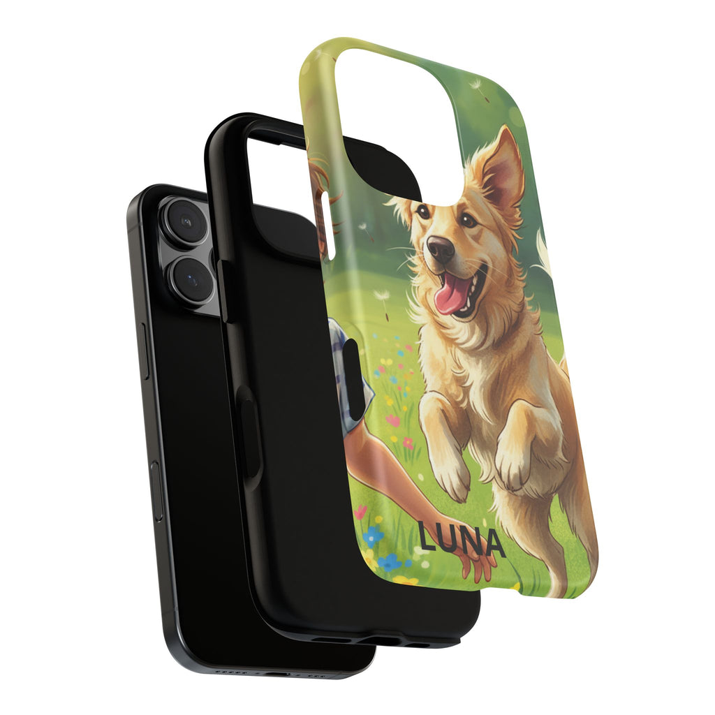 Phone Case - Personalized Cute Golden Retriever Phone Case (Name Customizable)