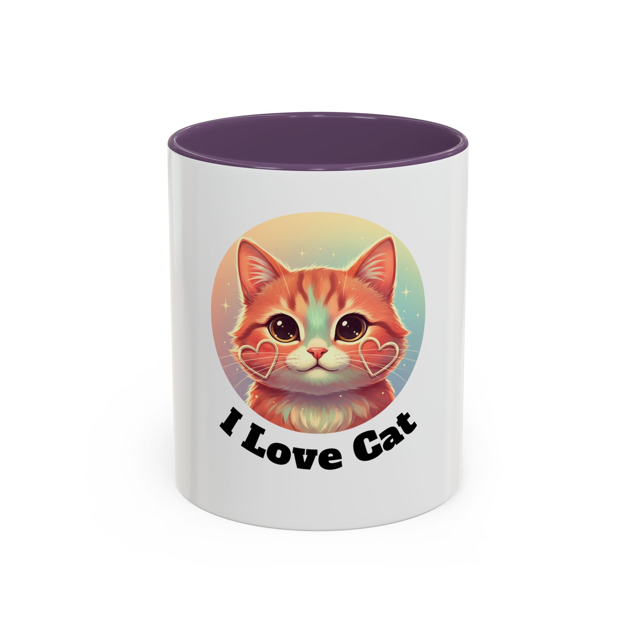 Cute Ginger Cat Accent Coffee Mug — Adorable Heart Cheeks Cat Mug (11/15oz)