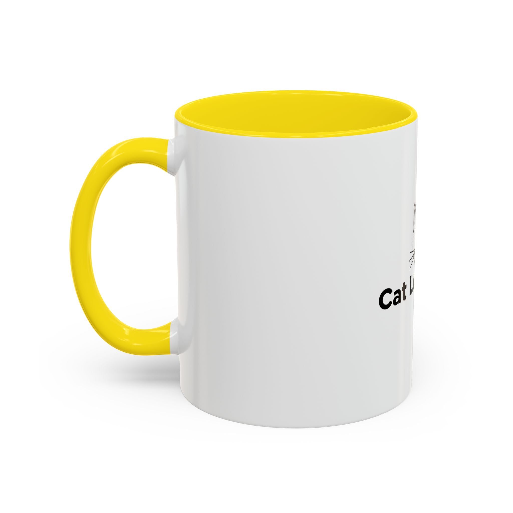 Cat Lover Accent Coffee Mug — Cute Cat Face Gift (11oz & 15oz)