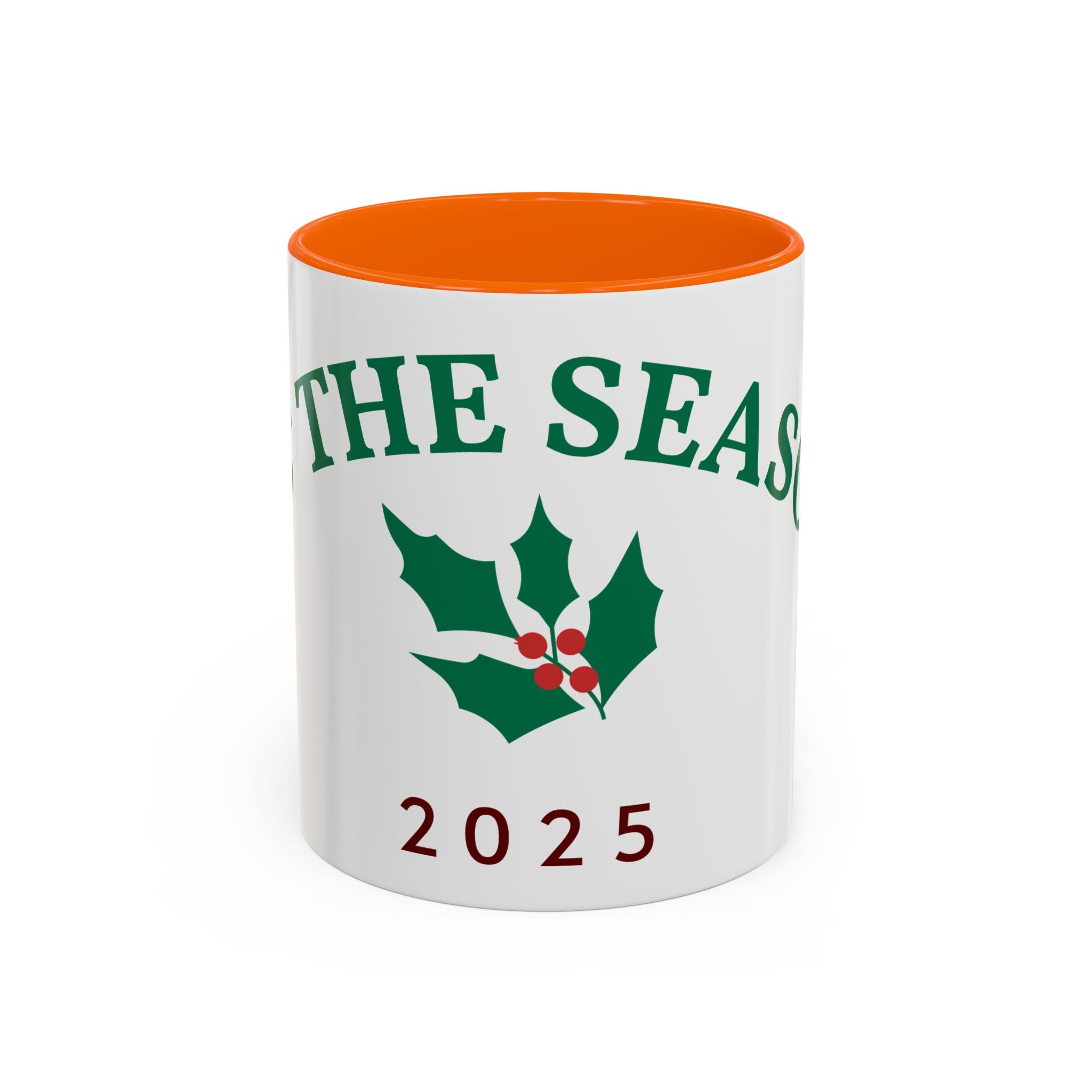Holiday Coffee Mug - "Tis the Season 2025" Accent Ceramic Mug