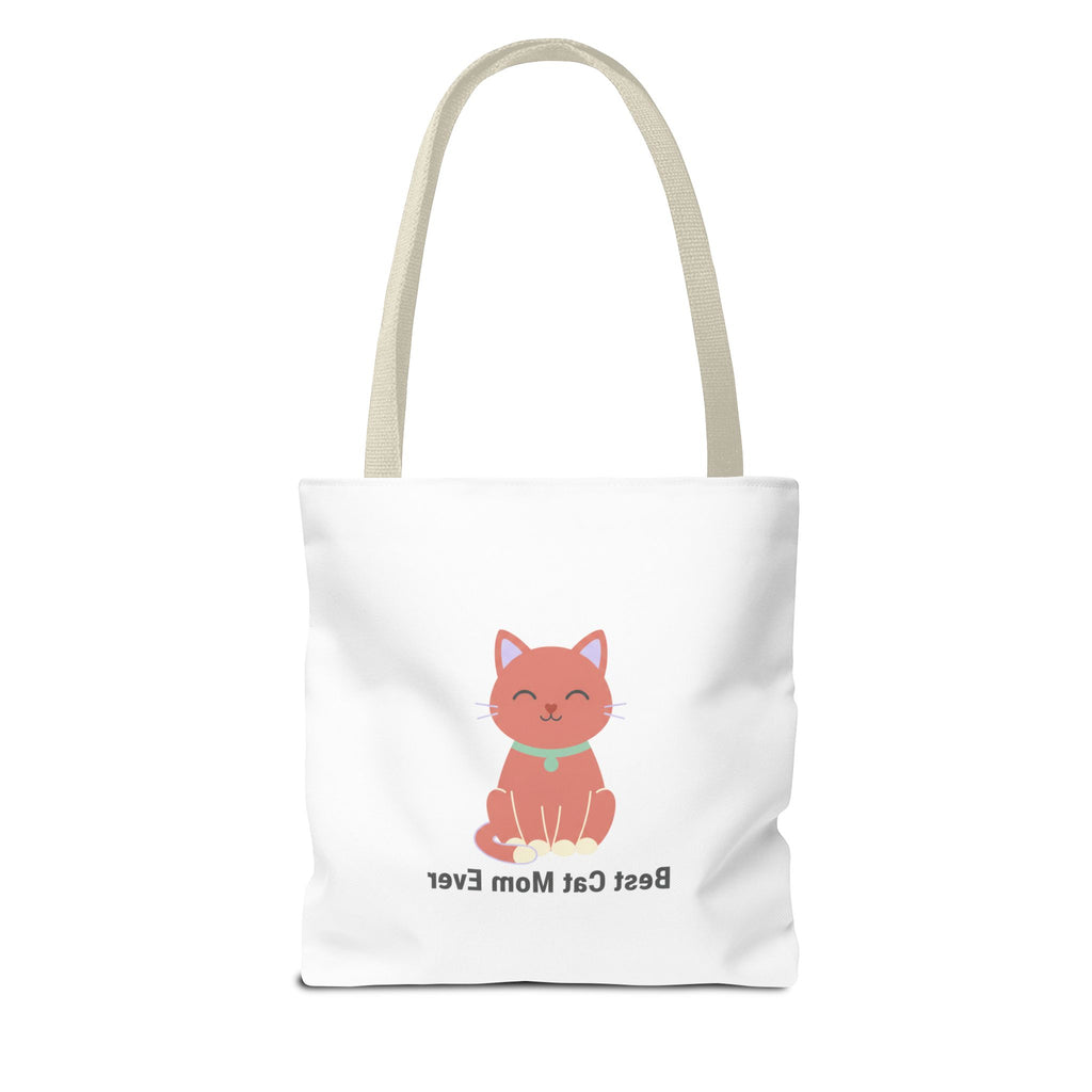Best Cat Mom Ever Tote Bag — Cute Cat Graphic Canvas Tote for Cat Lovers