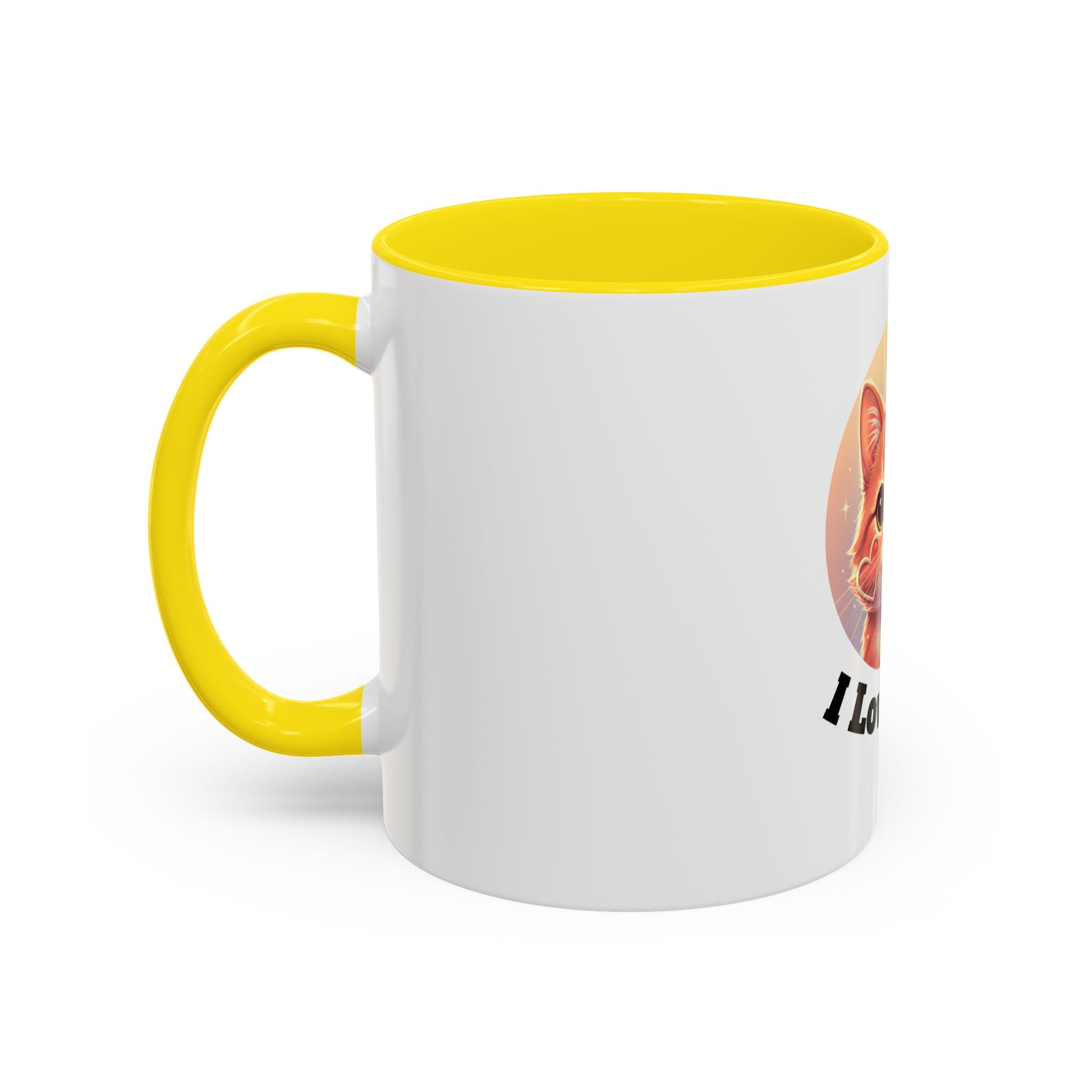 Cute Ginger Cat Accent Coffee Mug — Adorable Heart Cheeks Cat Mug (11/15oz)