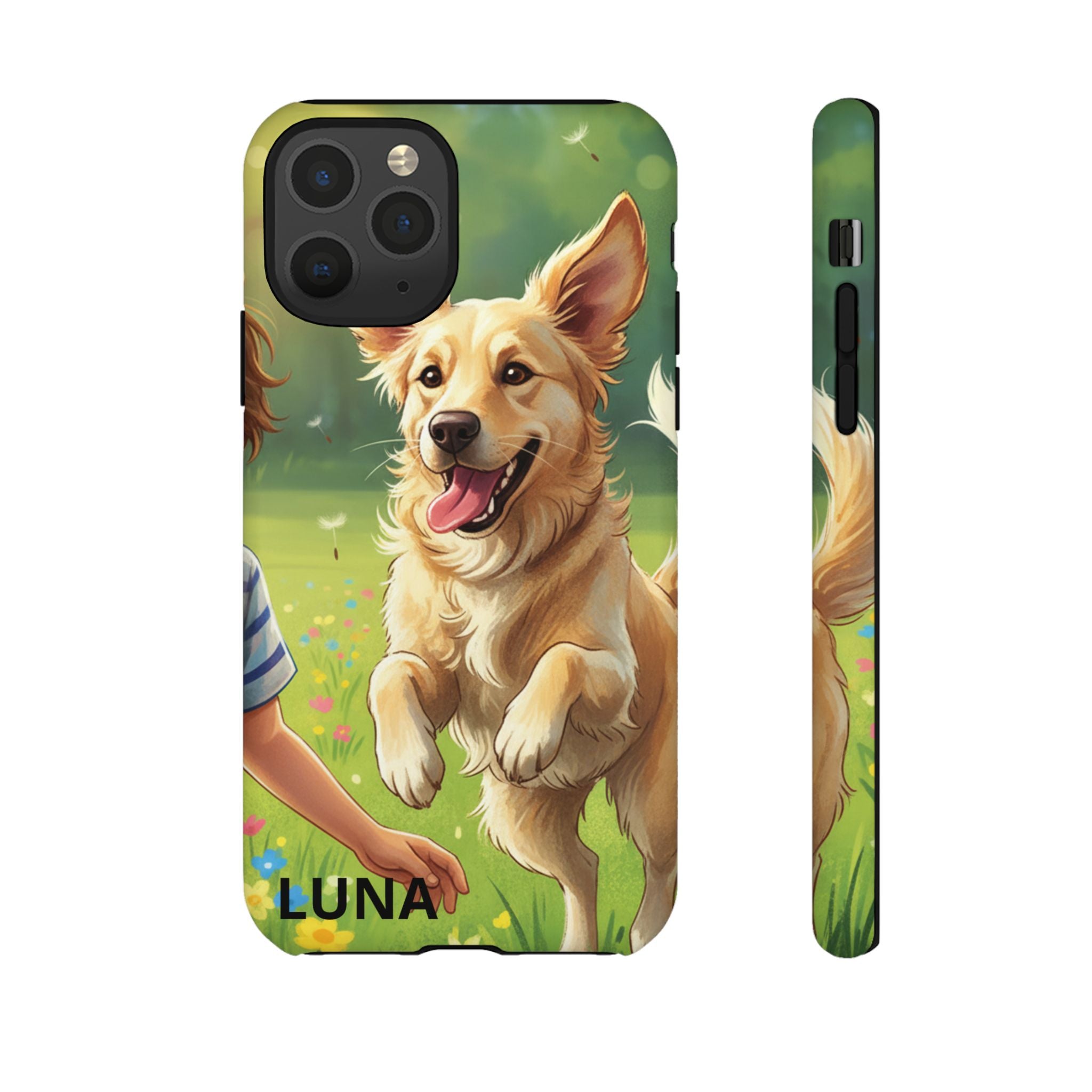 Phone Case - Personalized Cute Golden Retriever Phone Case (Name Customizable)