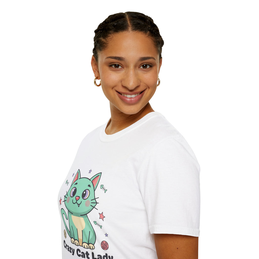 Crazy Cat Lady T-Shirt — Cute Pastel Kitten Graphic Tee for Cat Lovers