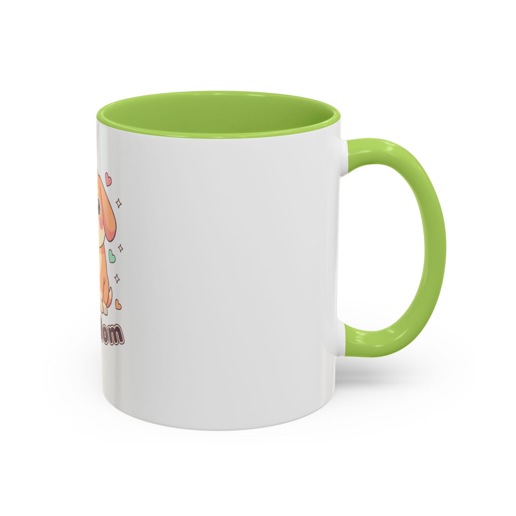 Dog Mom Coffee Mug — Cute Puppy Accent Mug (11/15 oz)