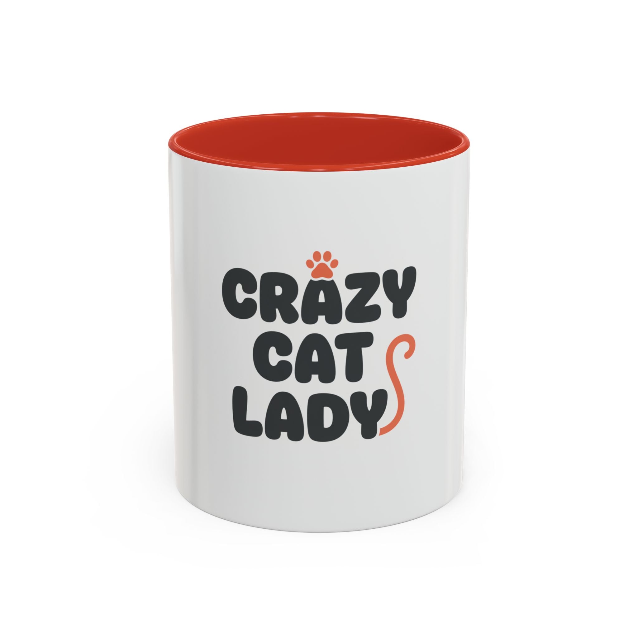 Crazy Cat Lady Accent Coffee Mug – Cute Cat Paw Typography 11/15oz