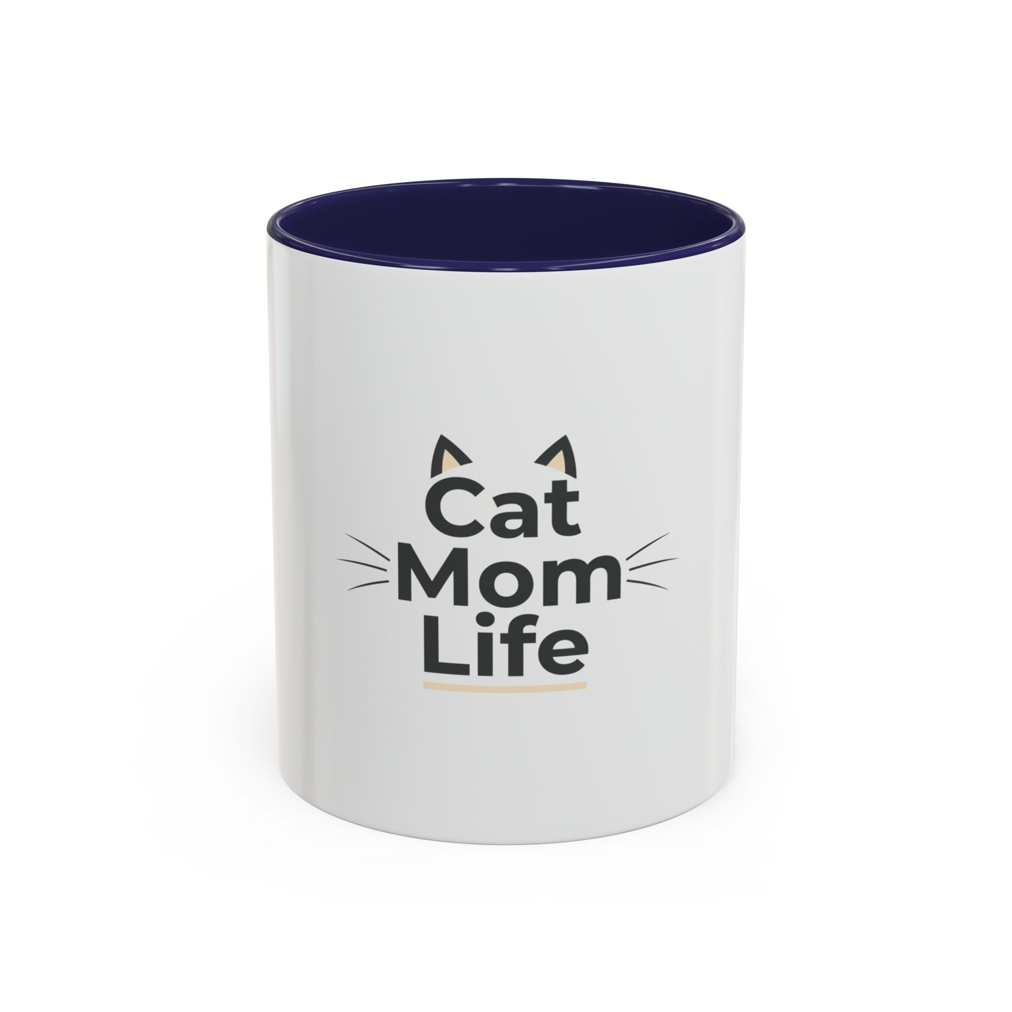 Cat Mom Life Accent Coffee Mug — Cute Cat Mom Gift (11/15 oz)