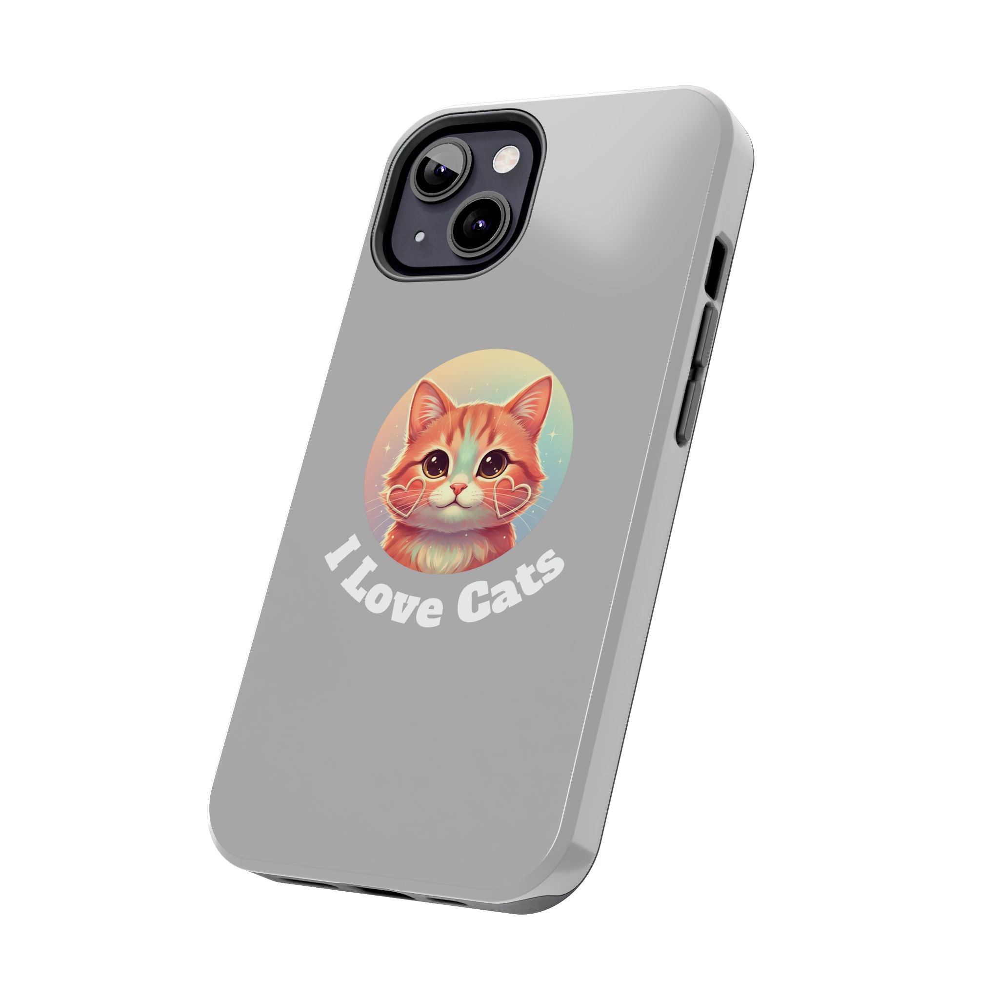 I Love Cat Tough Phone Case — Cute Retro Kitty Protective Phone Cover