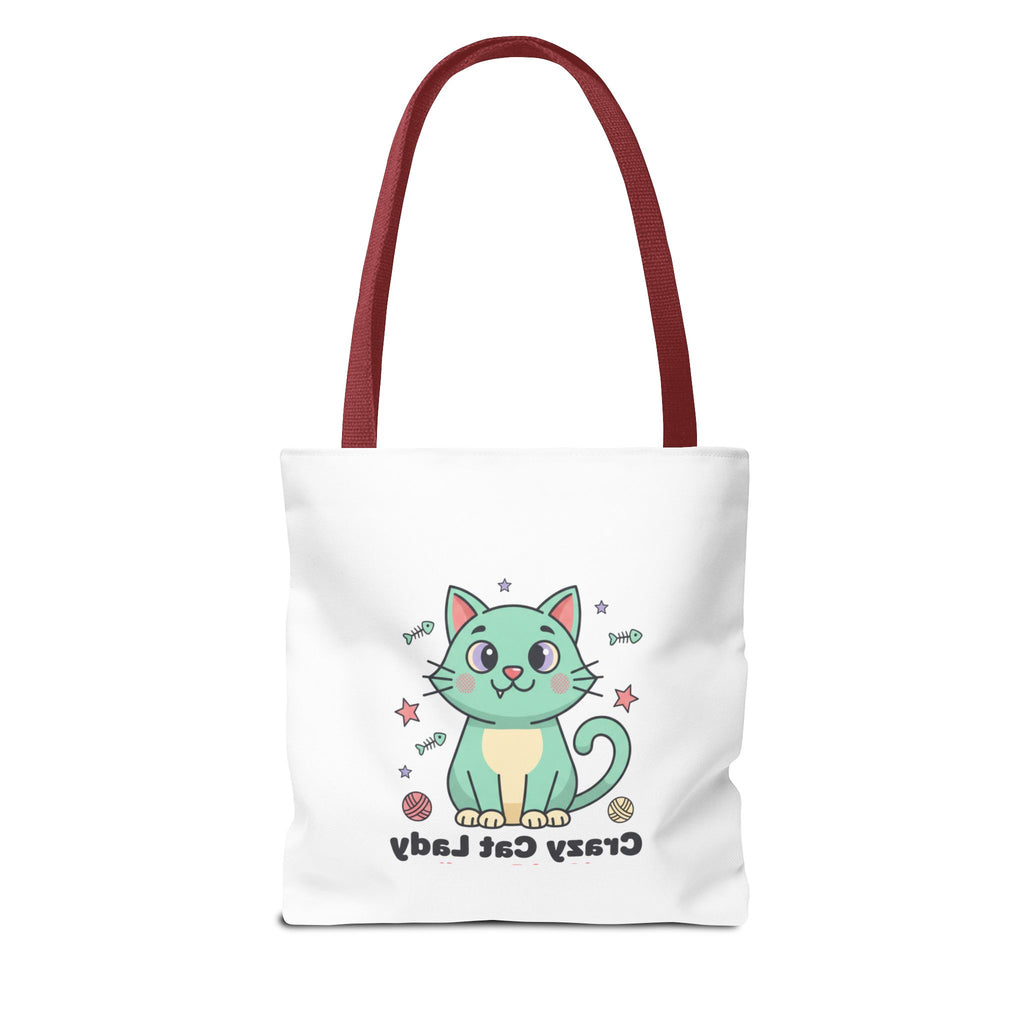 Crazy Cat Lady Tote Bag — Cute Cartoon Cat All-Over Print
