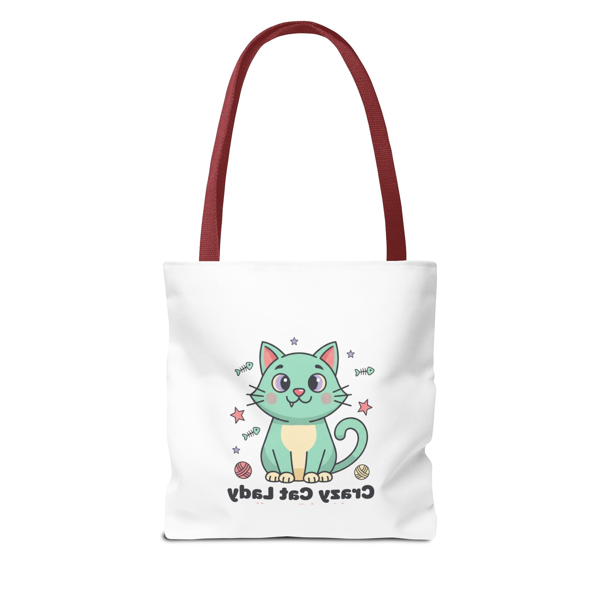 Crazy Cat Lady Tote Bag — Cute Cartoon Cat All-Over Print