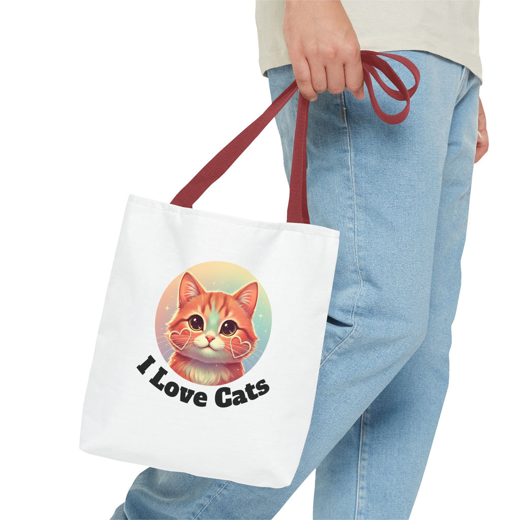 Cat Lover Tote Bag — Cute "I Love Cat" Kitty Canvas Tote