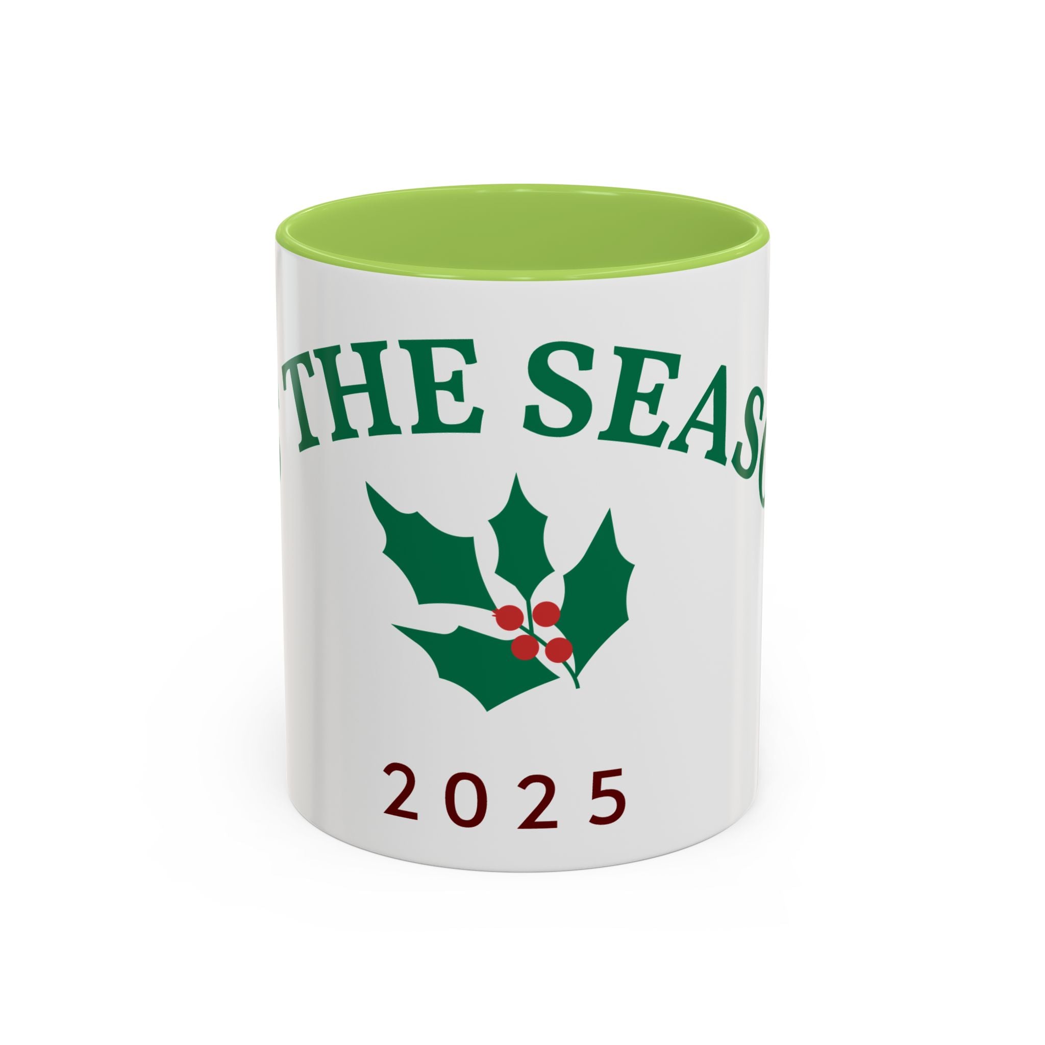 Holiday Coffee Mug - "Tis the Season 2025" Accent Ceramic Mug