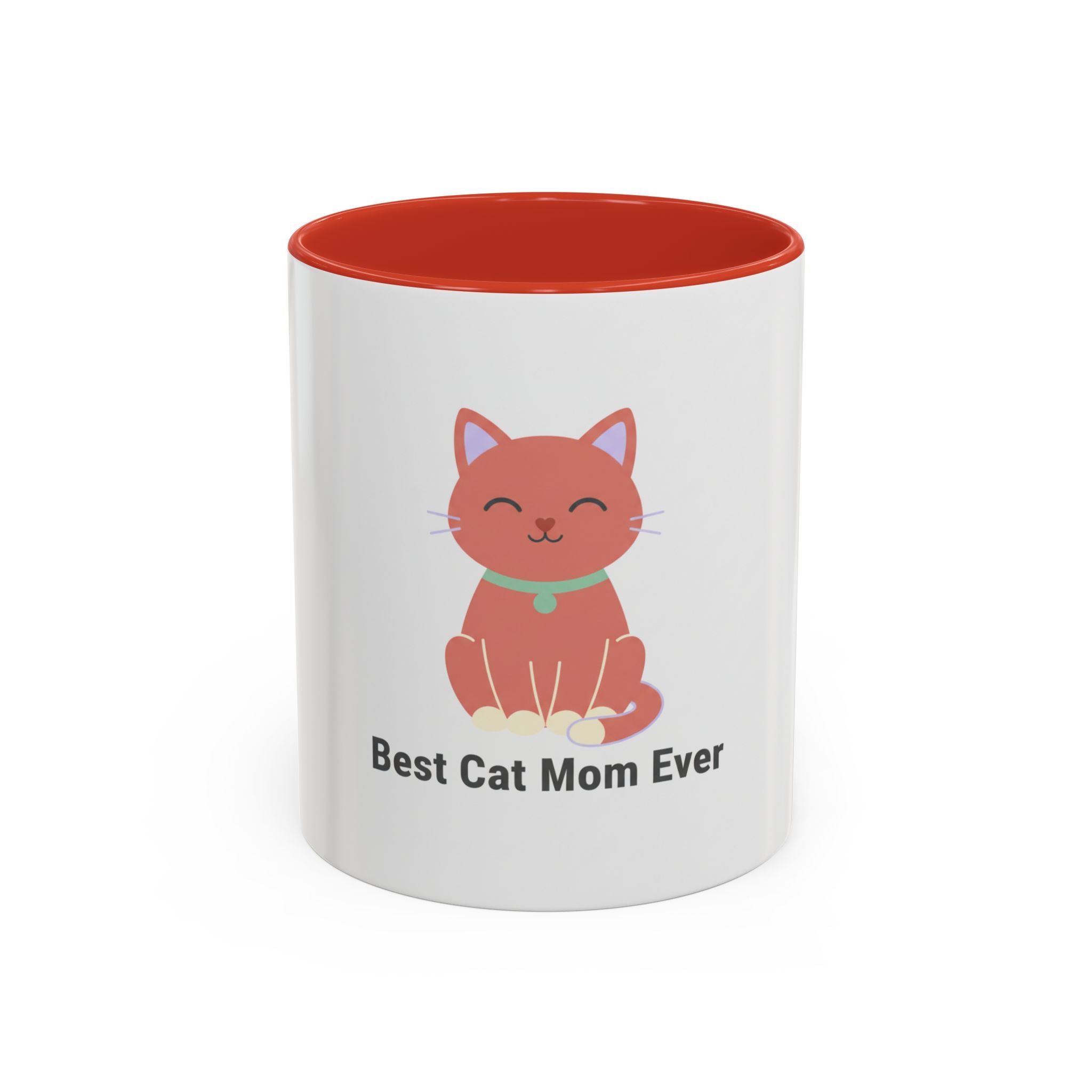 Best Cat Mom Ever Accent Mug — Cute Cat Coffee Tea Cup (11/15oz)