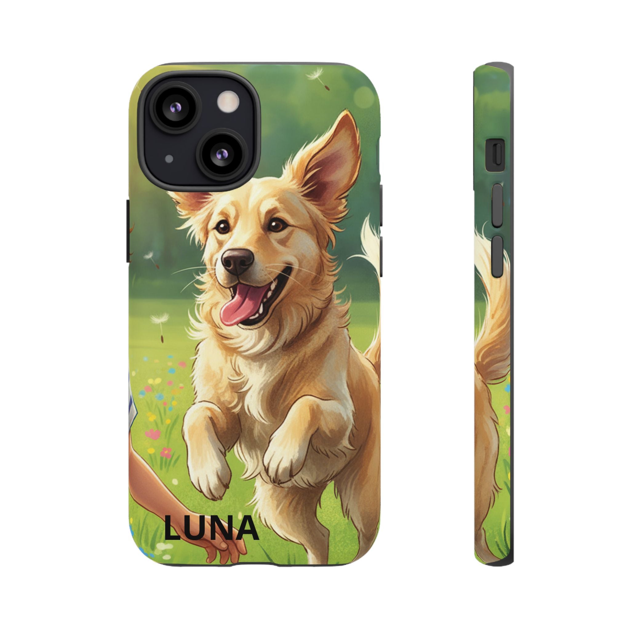 Phone Case - Personalized Cute Golden Retriever Phone Case (Name Customizable)