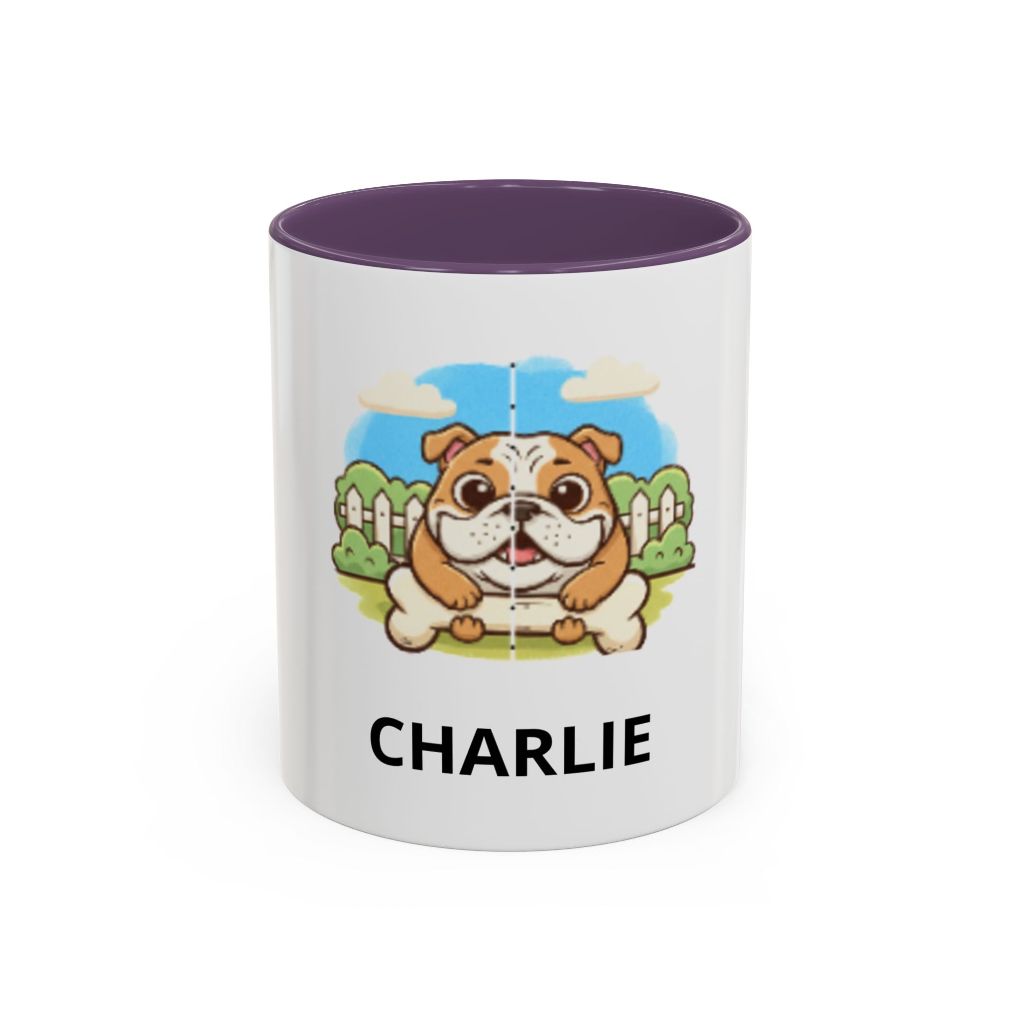 Personalized Bulldog Coffee Mug — Custom Name Accent Mug (11/15oz)