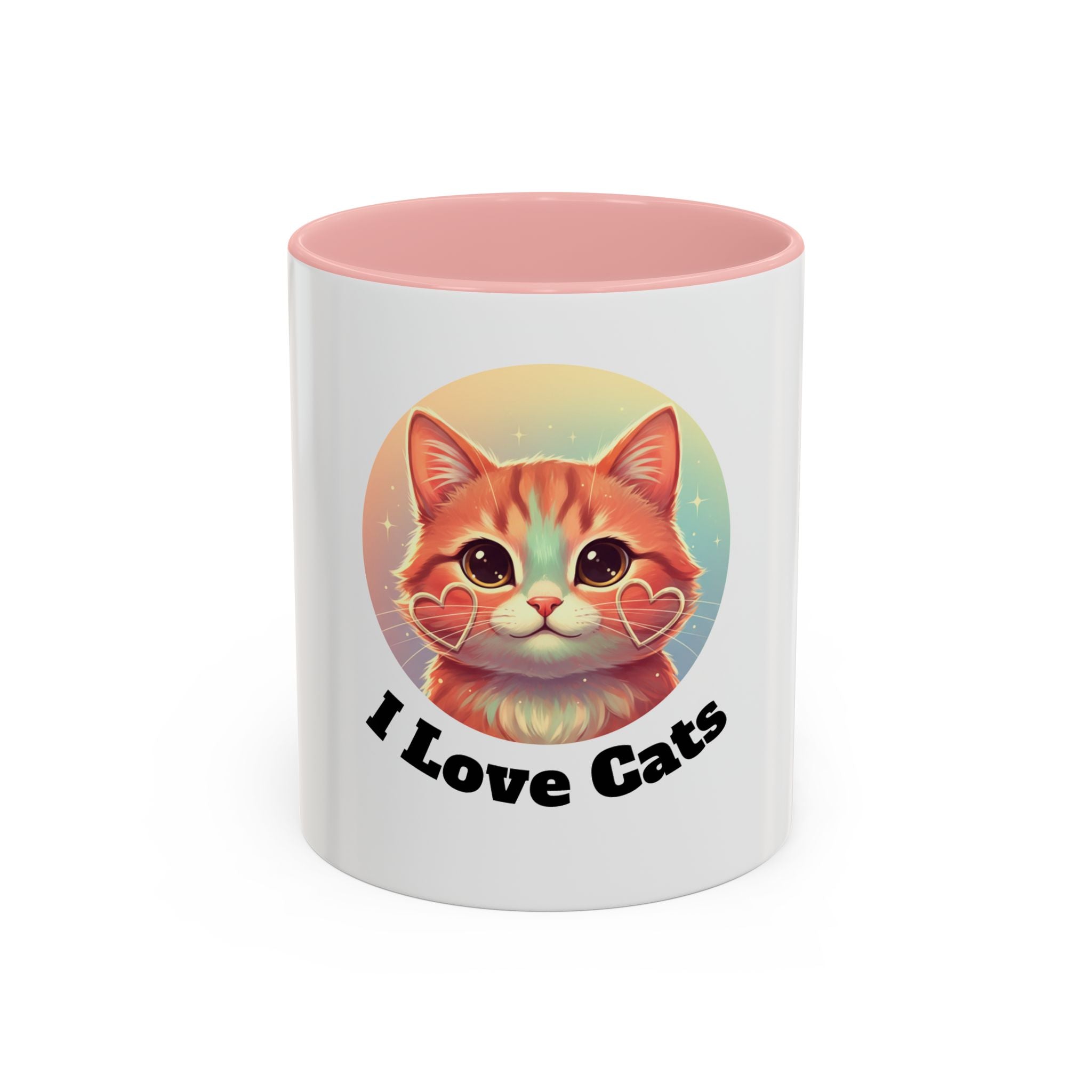 Cute Ginger Cat Accent Coffee Mug — Adorable Heart Cheeks Cat Mug (11/15oz)
