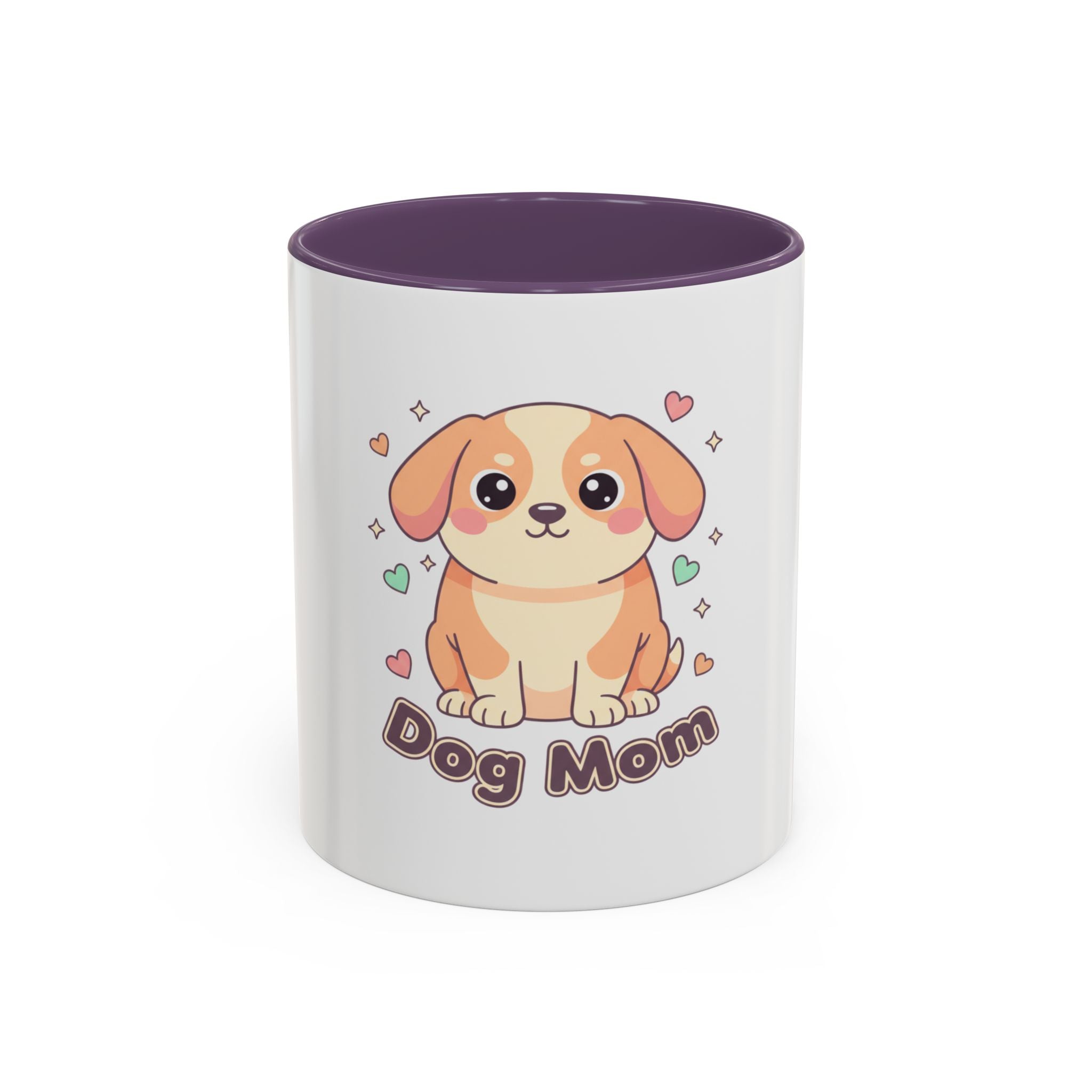 Dog Mom Coffee Mug — Cute Puppy Accent Mug (11/15 oz)