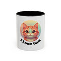 Cute Ginger Cat Accent Coffee Mug — Adorable Heart Cheeks Cat Mug (11/15oz)