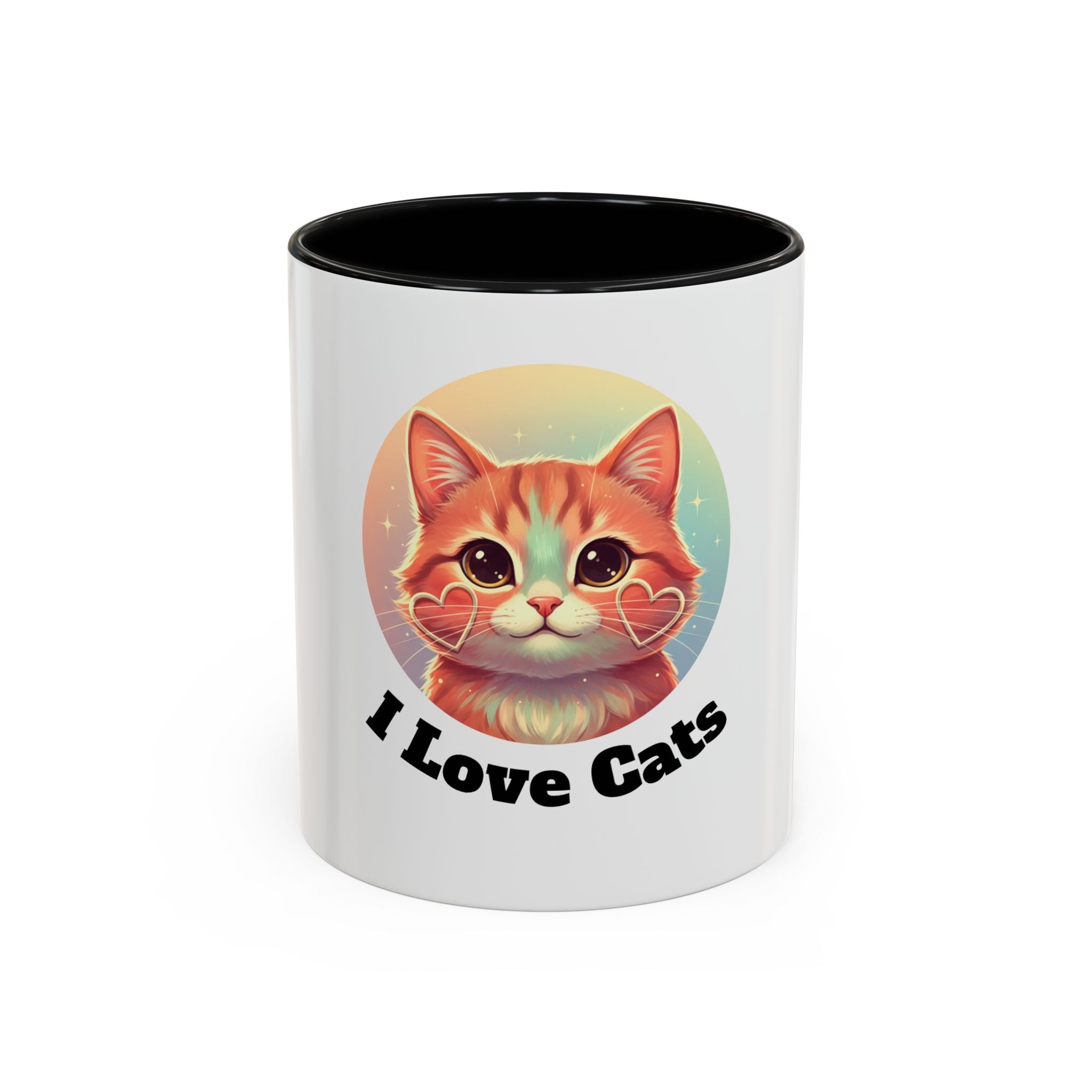 Cute Ginger Cat Accent Coffee Mug — Adorable Heart Cheeks Cat Mug (11/15oz)