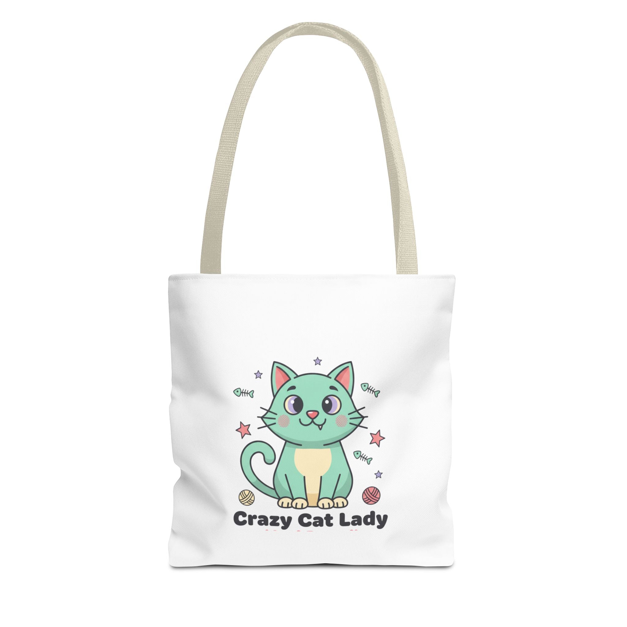 Crazy Cat Lady Tote Bag — Cute Cartoon Cat All-Over Print