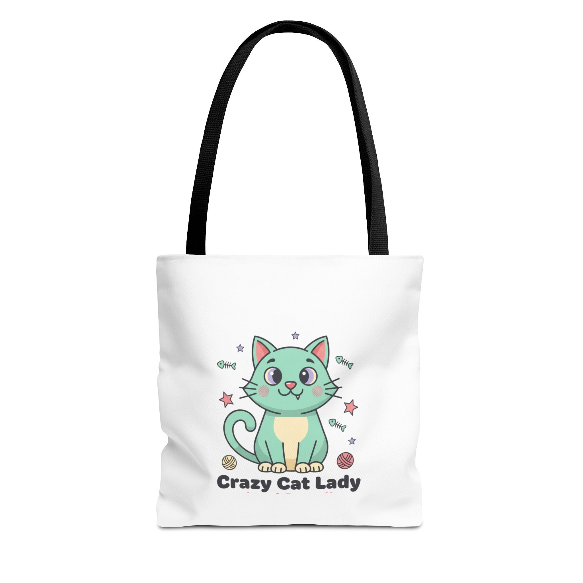 Crazy Cat Lady Tote Bag — Cute Cartoon Cat All-Over Print