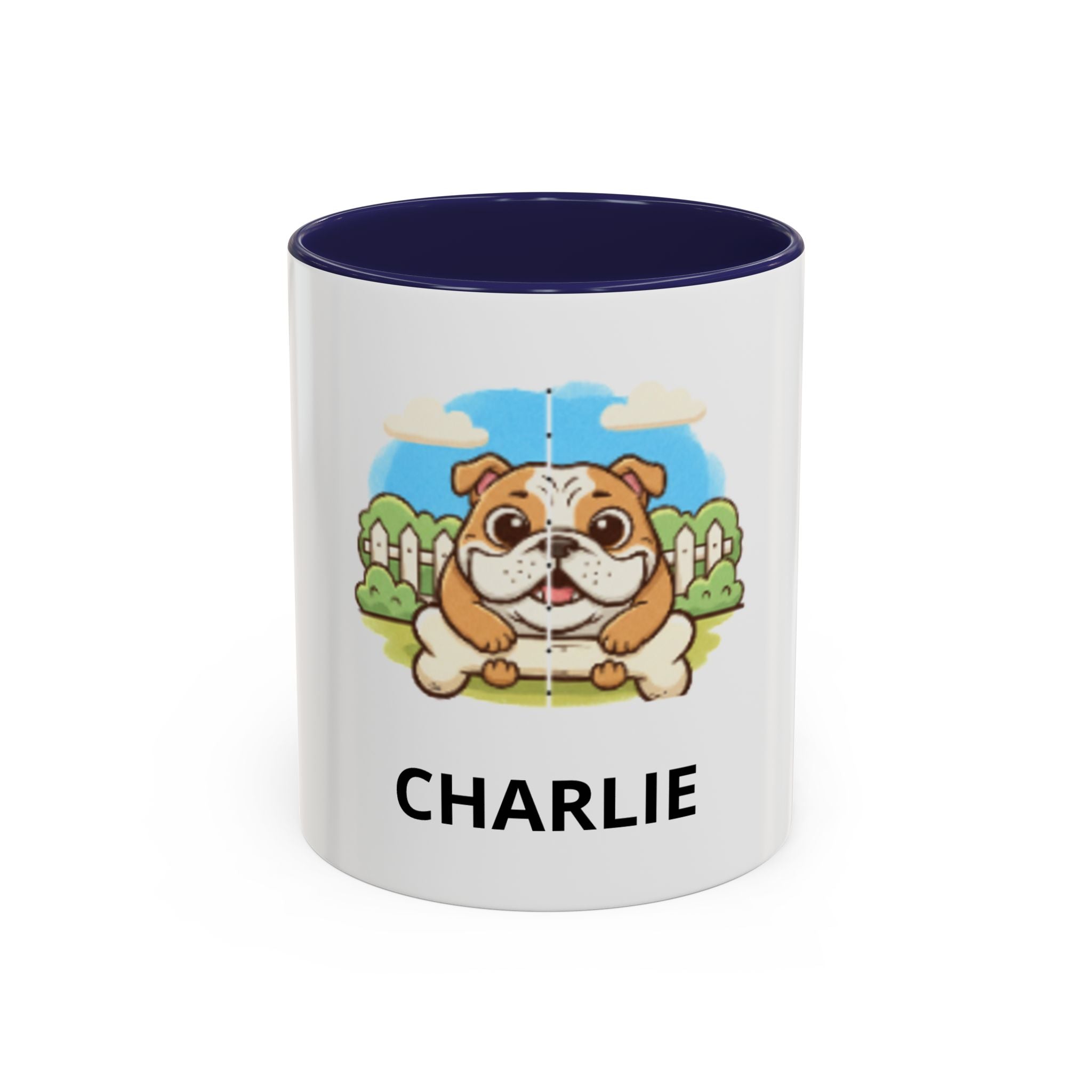 Personalized Bulldog Coffee Mug — Custom Name Accent Mug (11/15oz)