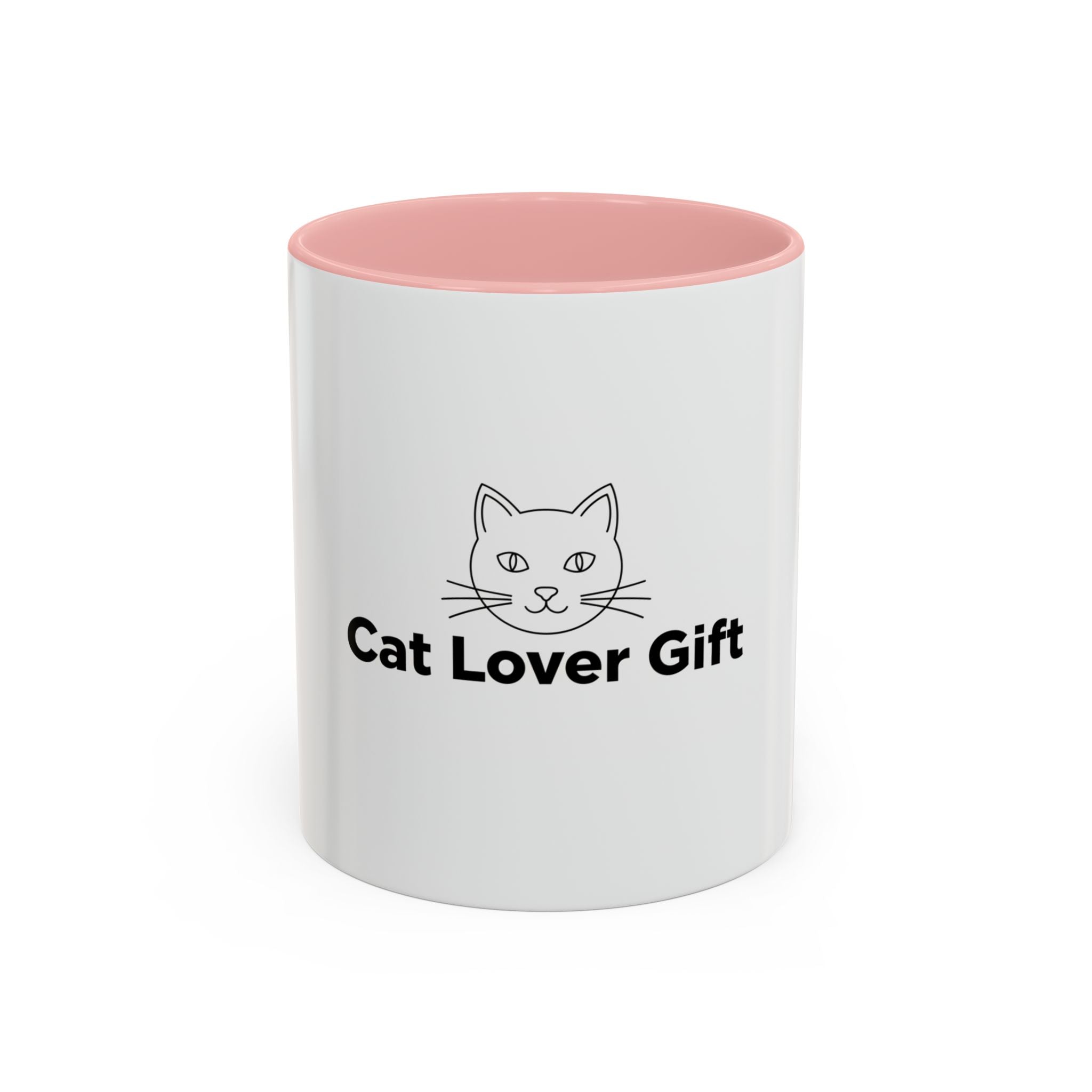 Cat Lover Accent Coffee Mug — Cute Cat Face Gift (11oz & 15oz)