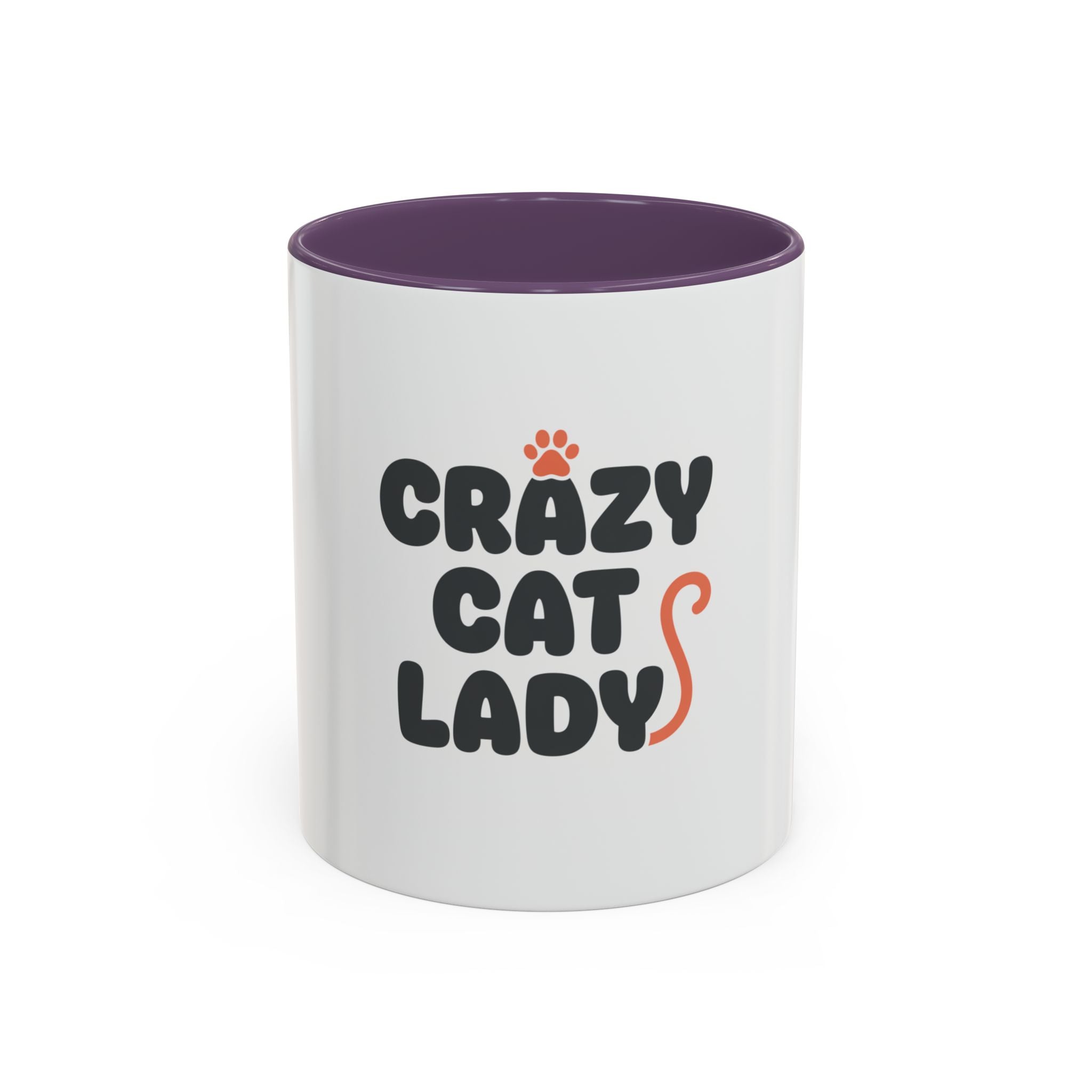 Crazy Cat Lady Accent Coffee Mug – Cute Cat Paw Typography 11/15oz
