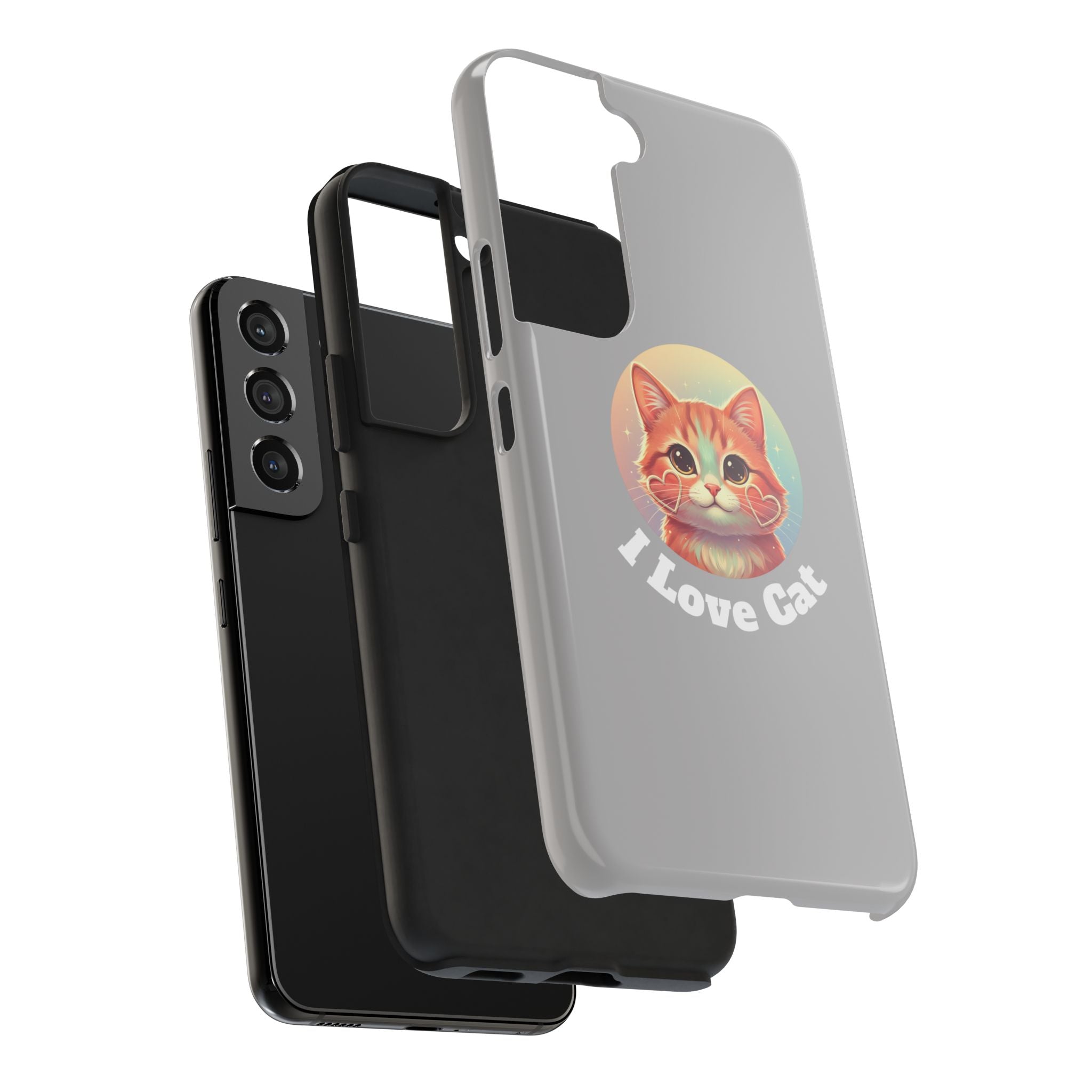 I Love Cat Tough Phone Case — Cute Retro Kitty Protective Phone Cover