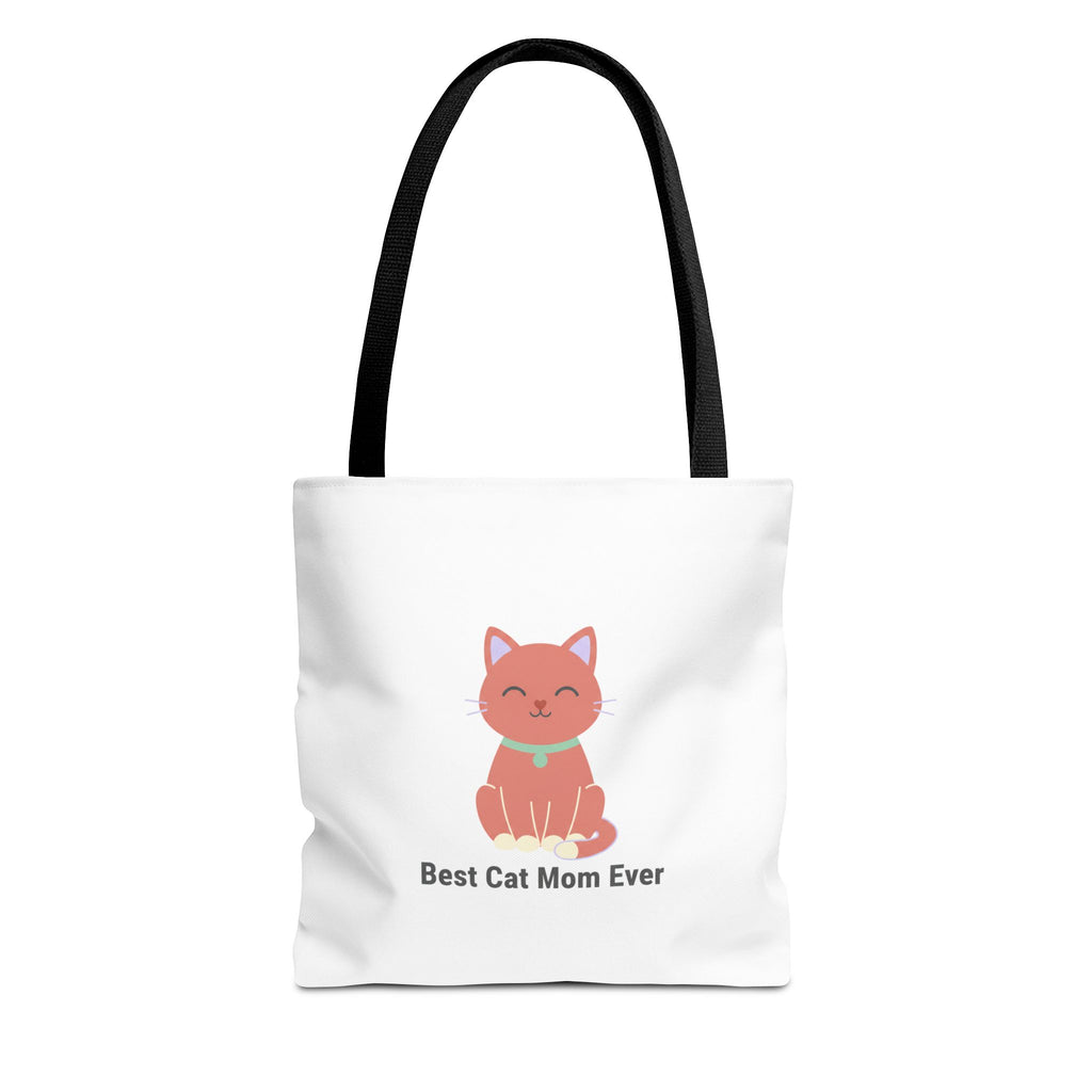 Best Cat Mom Ever Tote Bag — Cute Cat Graphic Canvas Tote for Cat Lovers