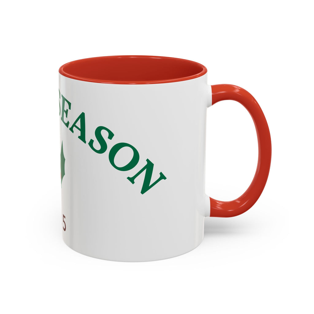 Holiday Coffee Mug - "Tis the Season 2025" Accent Ceramic Mug