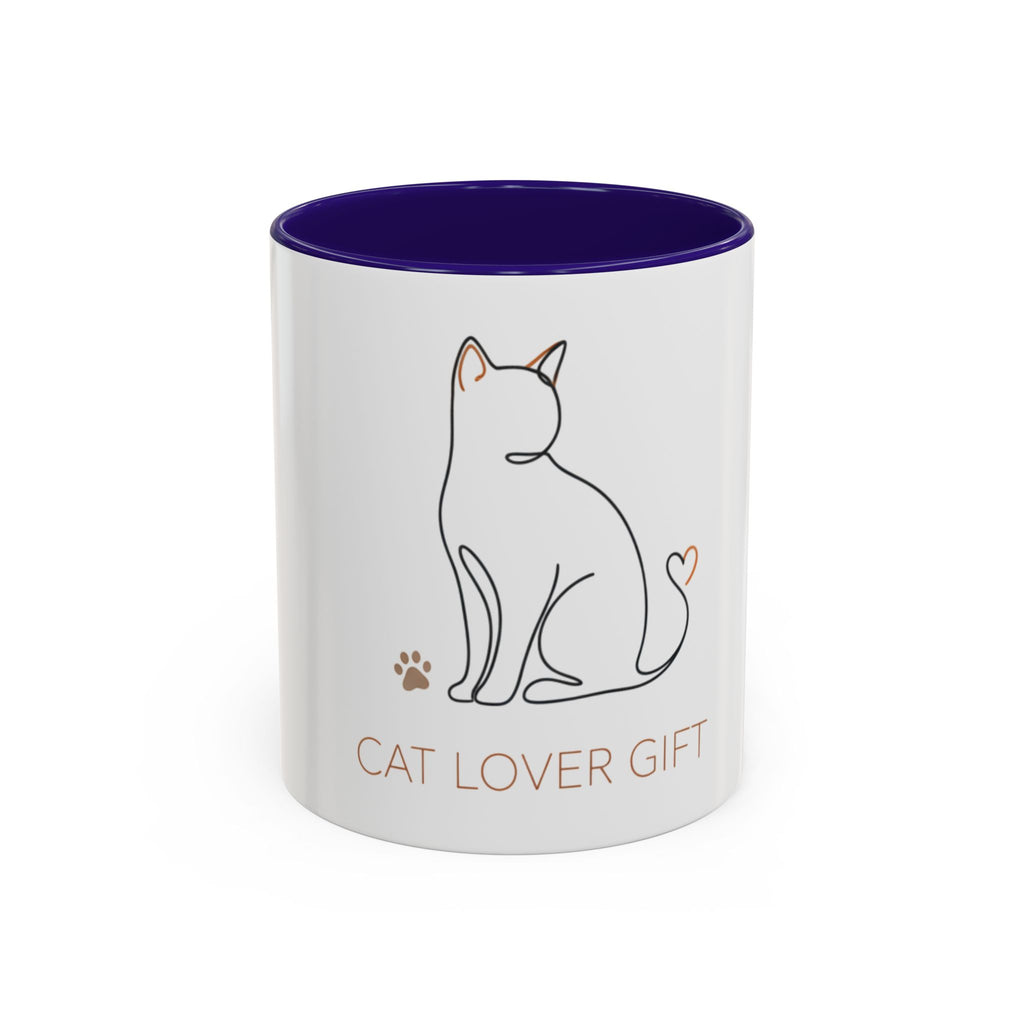 Cat Lover Mug — Minimal Line Art Coffee Cup (11oz & 15oz)