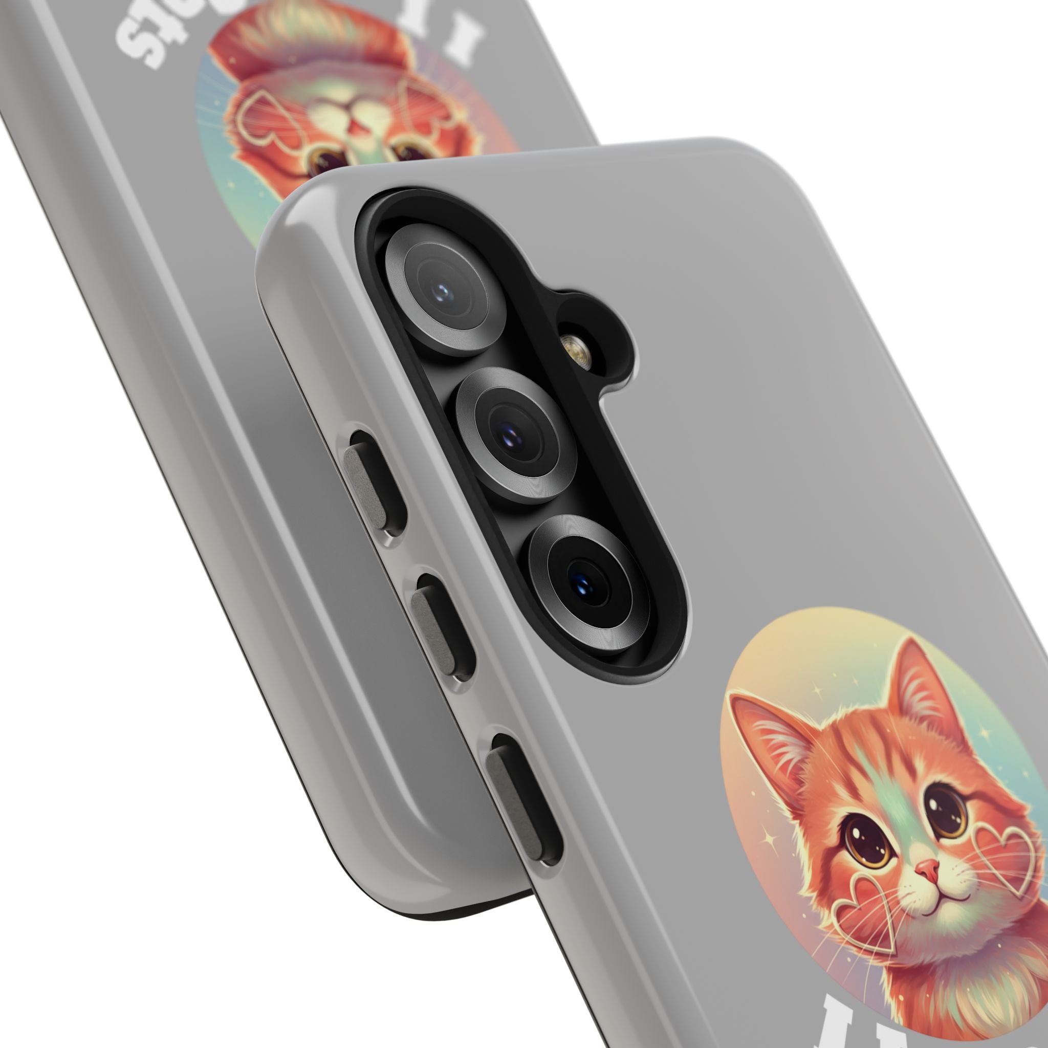 I Love Cat Tough Phone Case — Cute Retro Kitty Protective Phone Cover