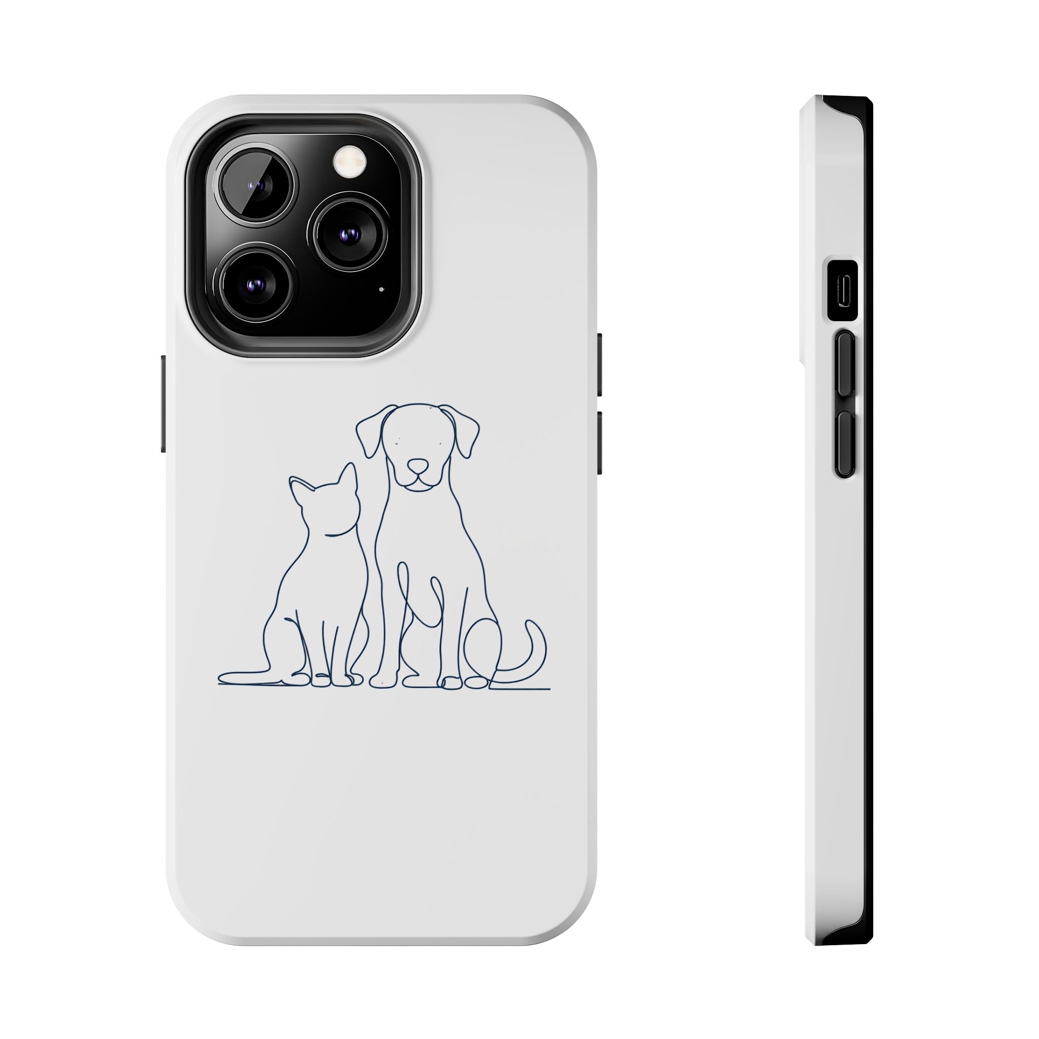 Cat & Dog Line Art Mug — Custom Pet Portrait