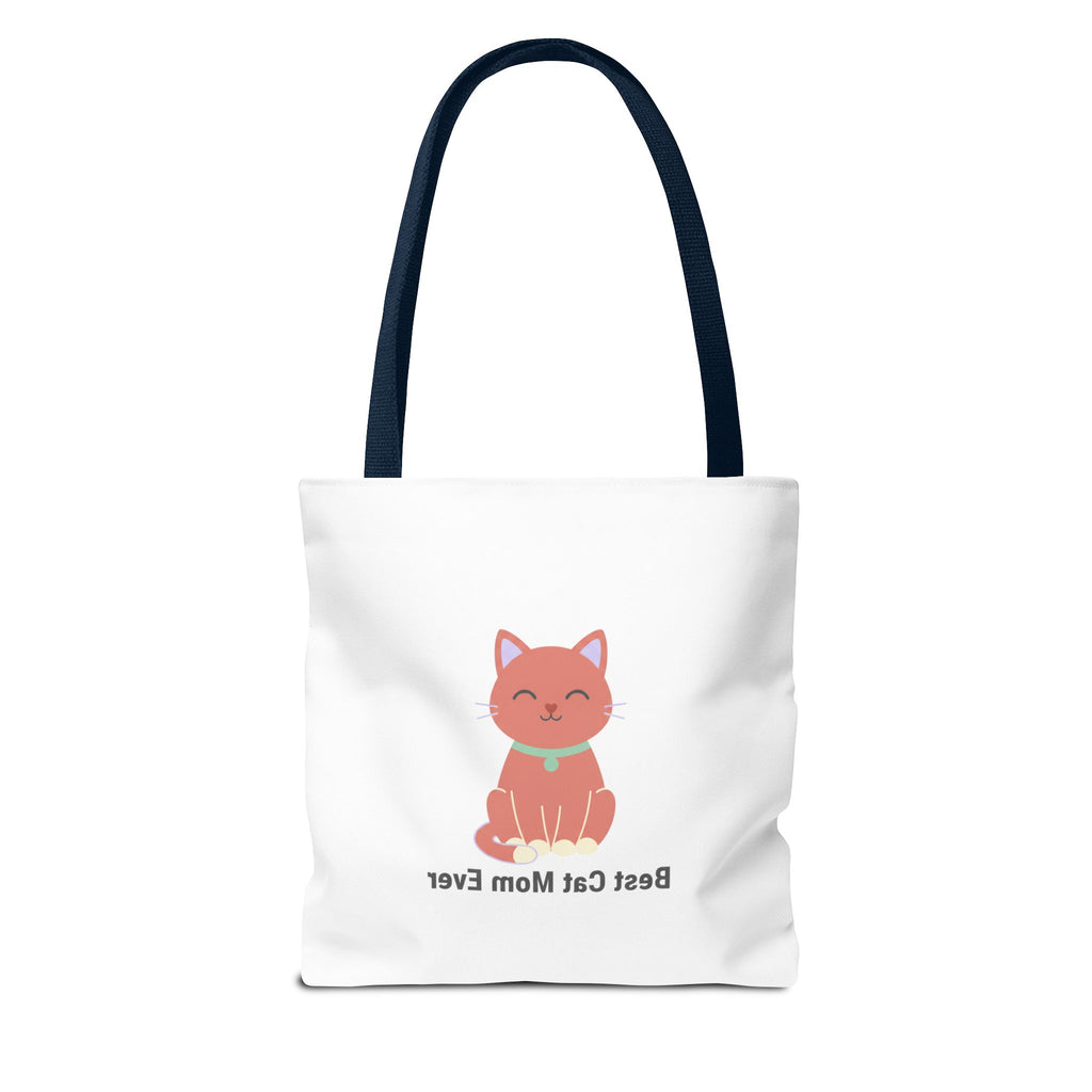 Best Cat Mom Ever Tote Bag — Cute Cat Graphic Canvas Tote for Cat Lovers