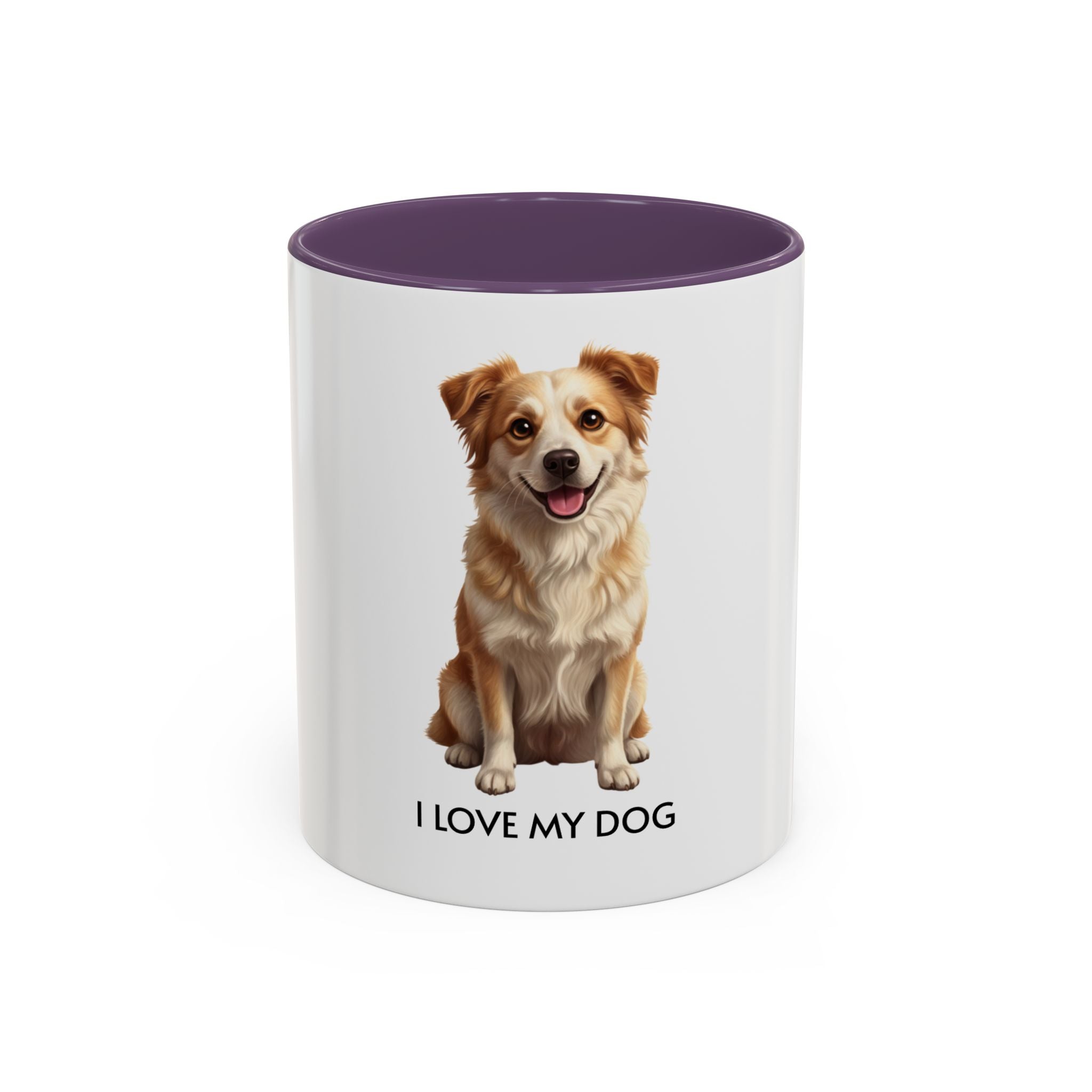 I Love My Dog Coffee Mug — Cute Dog Illustration Accent Mug (11/15oz)