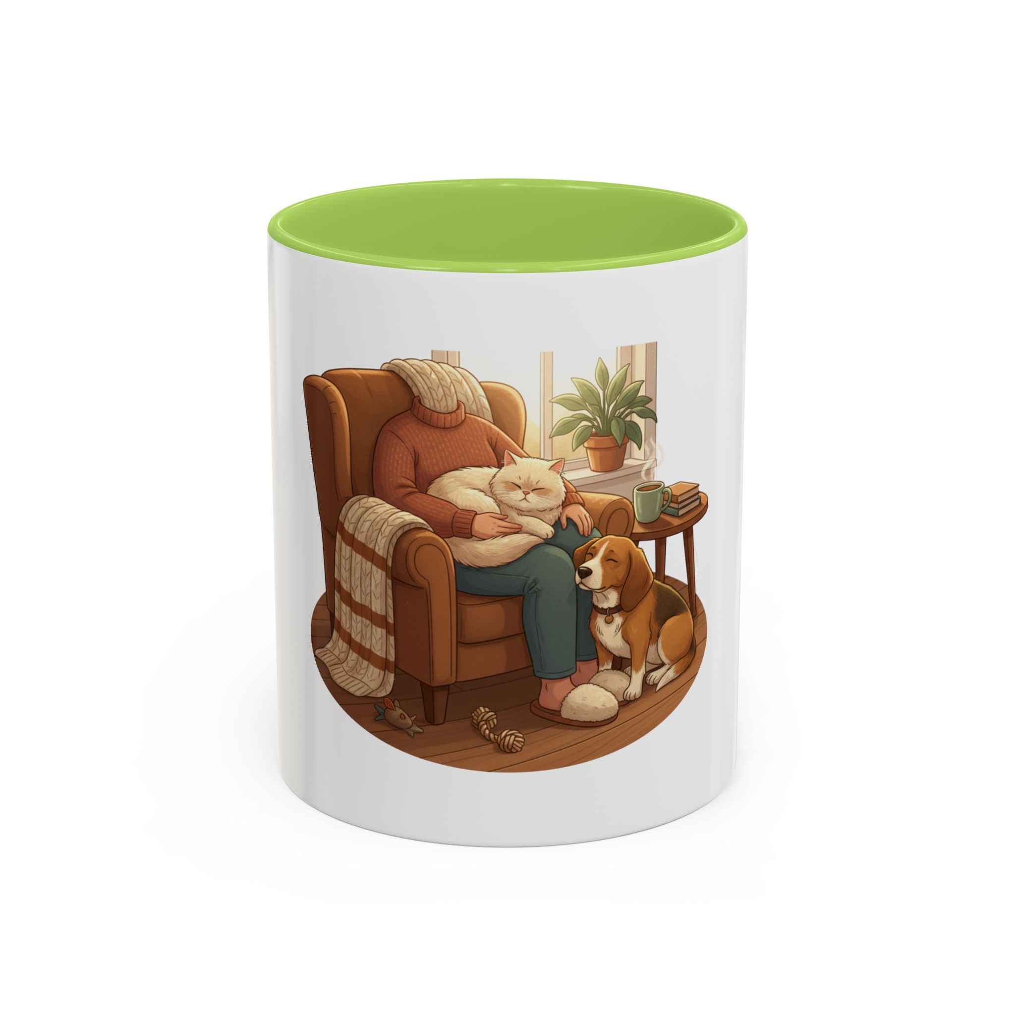 Cozy Pet Lover Mug – Ceramic Accent Mug with Dog Illustration, Warm Home Coffee Cup, 11oz & 15oz