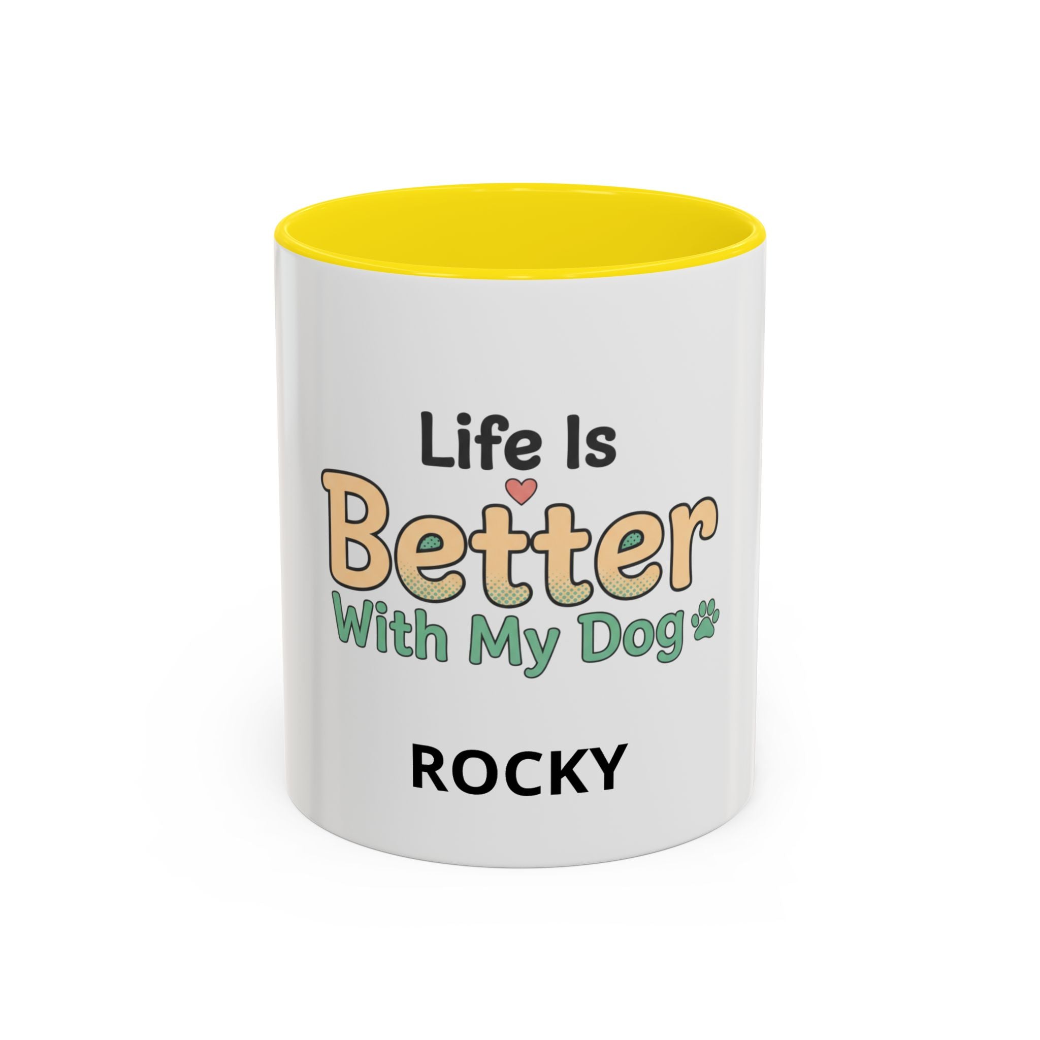 Life Is Better With My Dog On Drup Accent Coffee Mug (11/15oz)