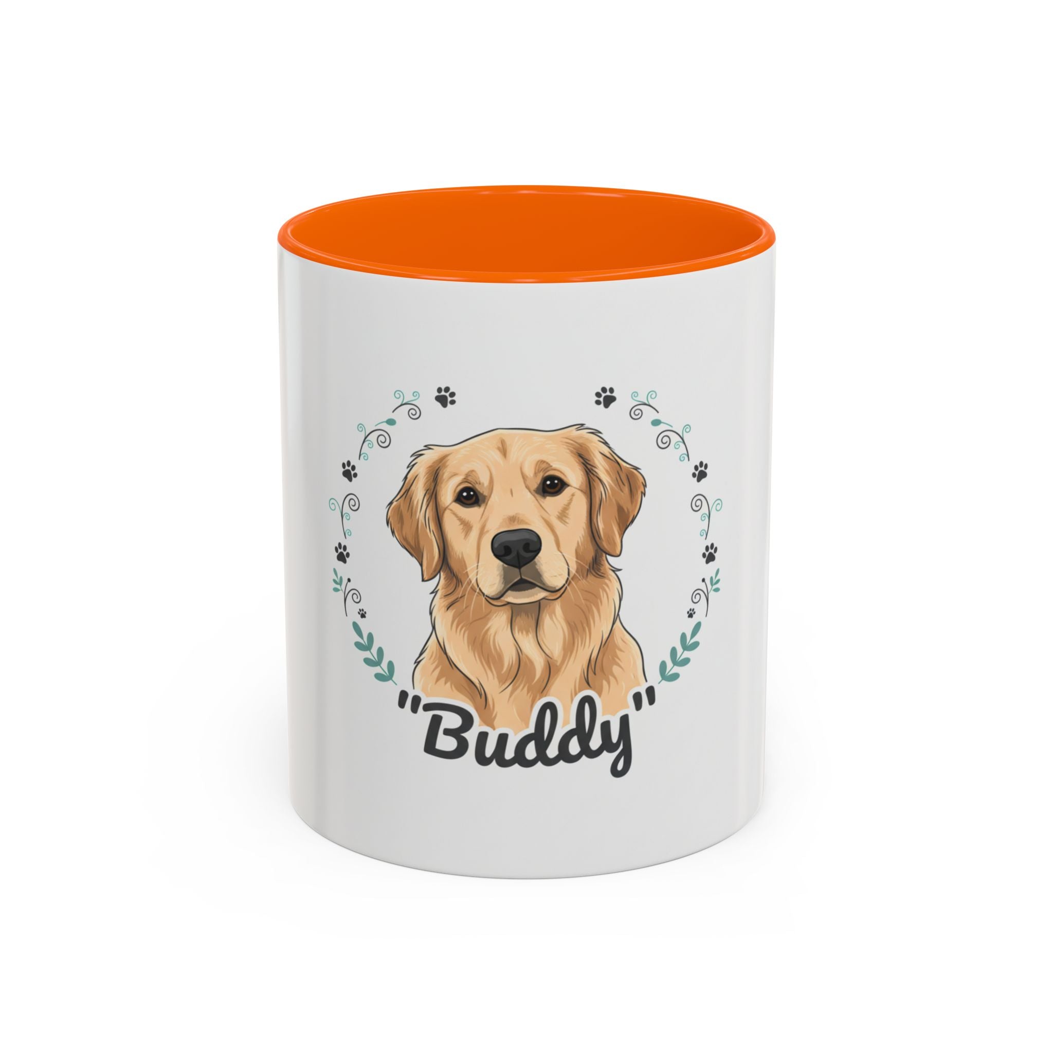 Golden Retriever Accent Coffee Mug – Personalized "Buddy" Dog Portrait Mug (11/15 oz)