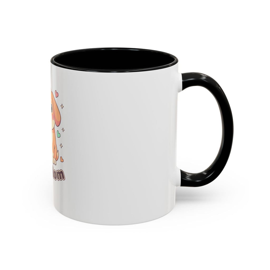 Dog Mom Coffee Mug — Cute Puppy Accent Mug (11/15 oz)