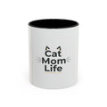 Cat Mom Life Accent Coffee Mug — Cute Cat Mom Gift (11/15 oz)