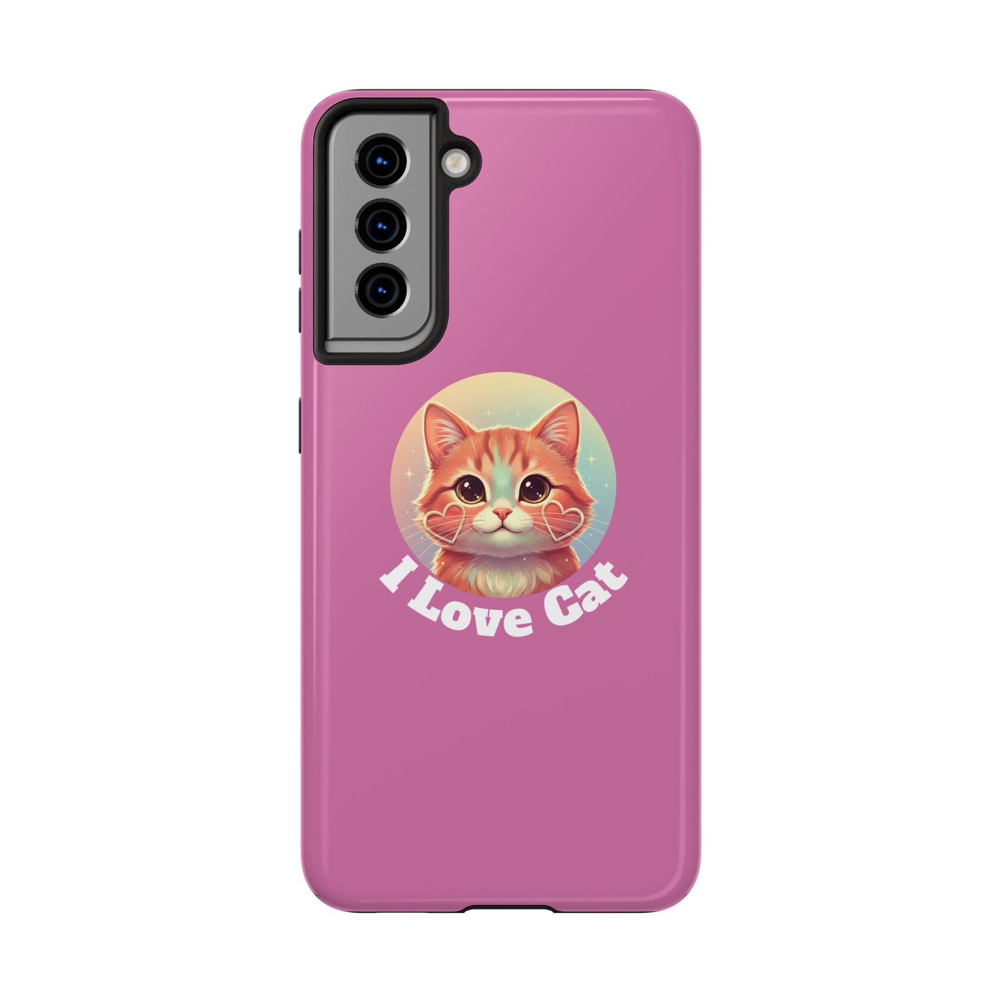 I Love Cat Tough Phone Case — Cute Retro Kitty Protective Phone Cover