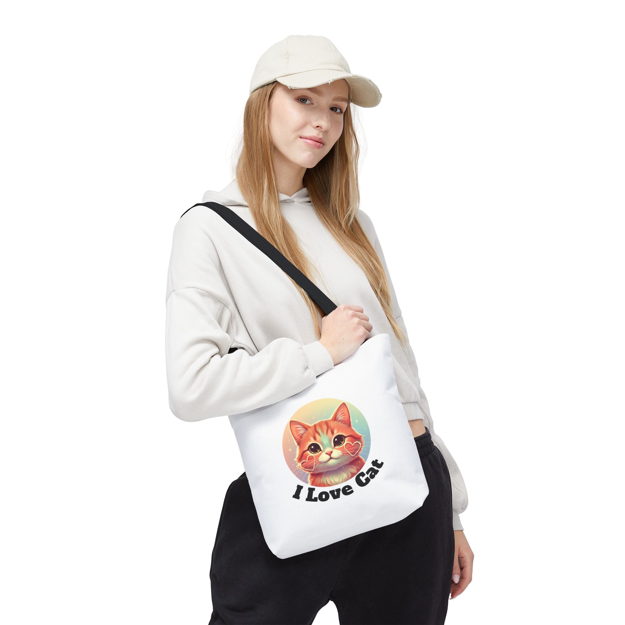 Cat Lover Tote Bag — Cute "I Love Cat" Kitty Canvas Tote