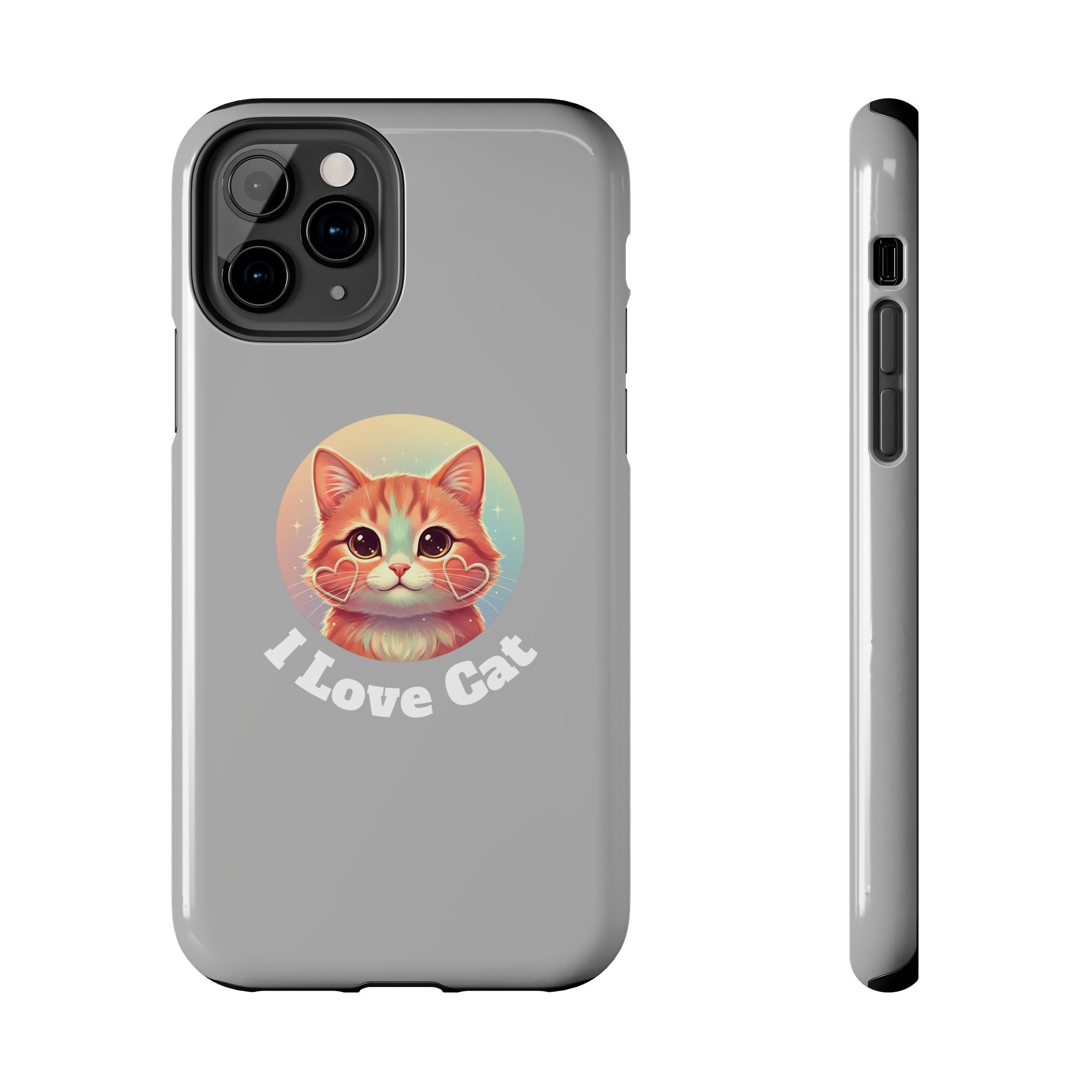 I Love Cat Tough Phone Case — Cute Retro Kitty Protective Phone Cover
