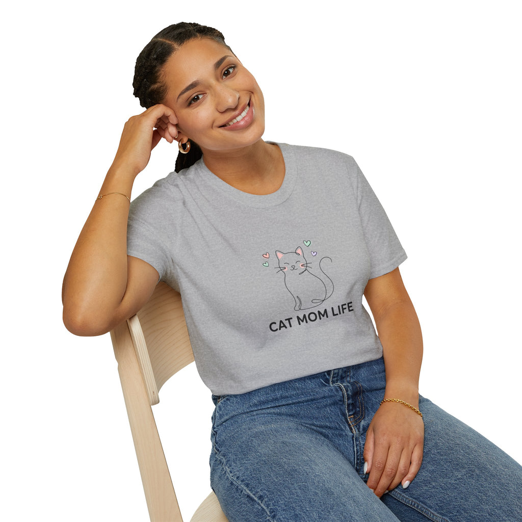 Cat Mom Life T-Shirt — Cute Minimal Cat Graphic Tee for Cat Lovers