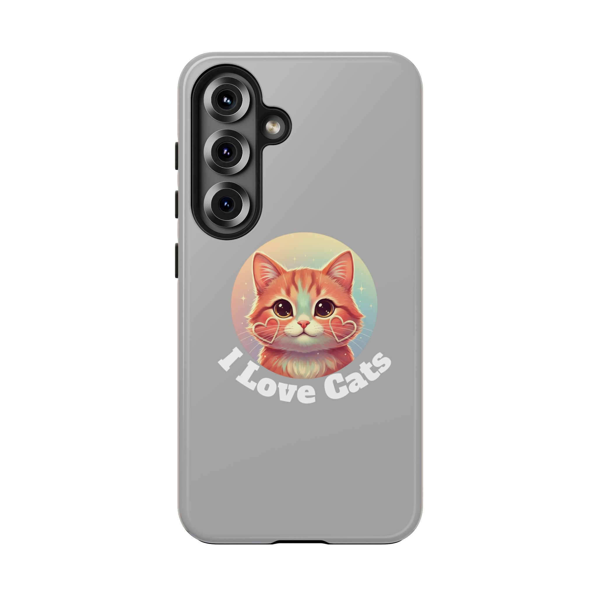 I Love Cat Tough Phone Case — Cute Retro Kitty Protective Phone Cover