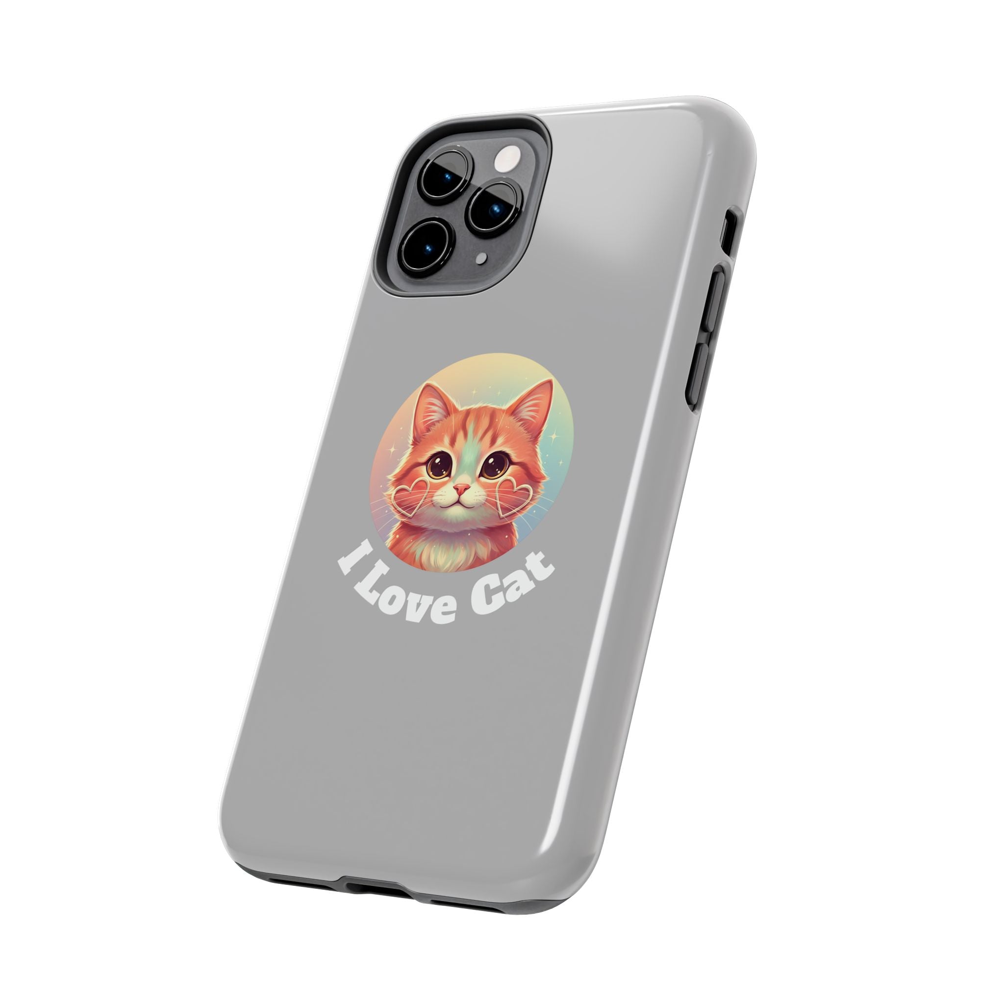 I Love Cat Tough Phone Case — Cute Retro Kitty Protective Phone Cover